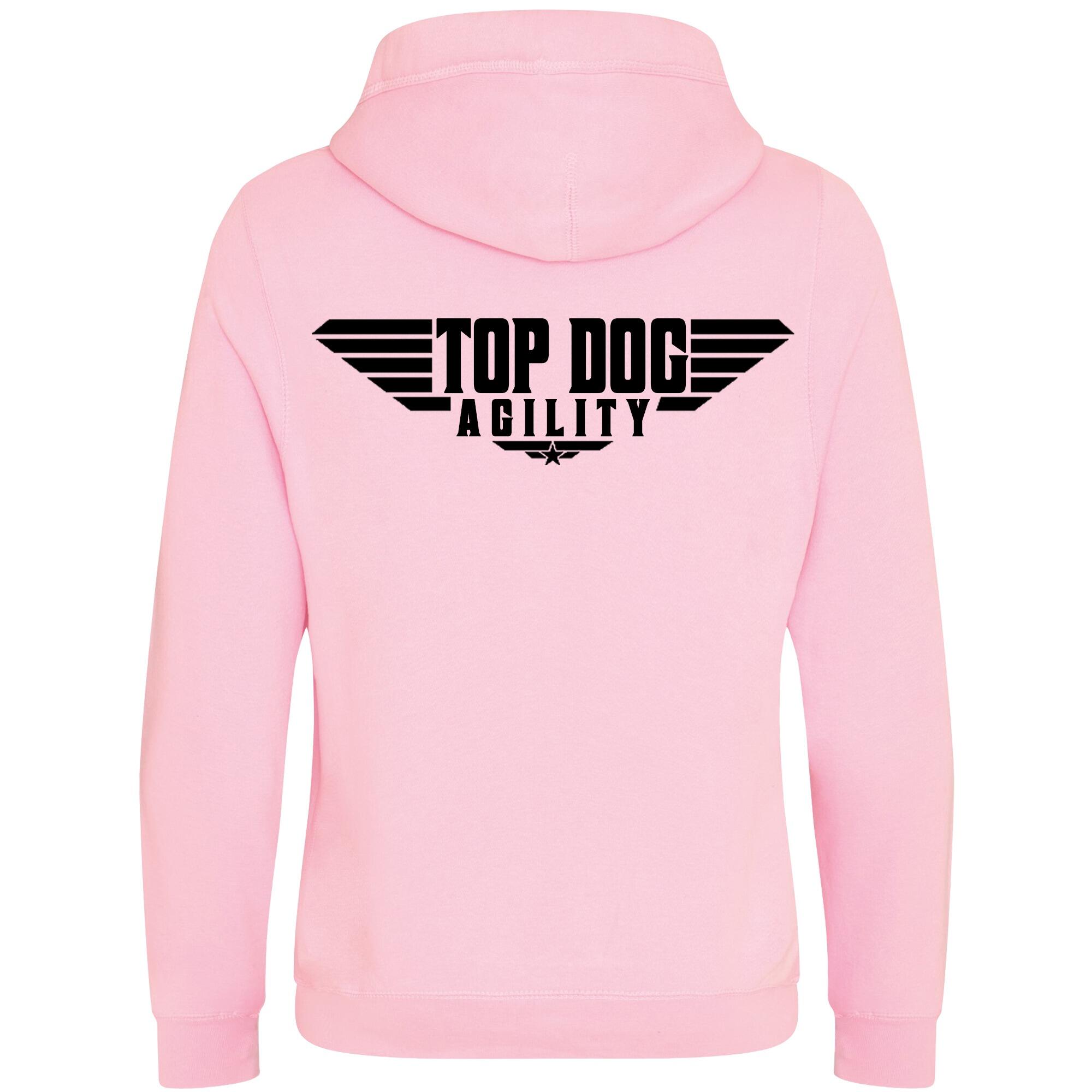 Baby Pink Cross Neck Hoodies with "Top Dog Agility" Black Print - Agility Lifestyle Collection
