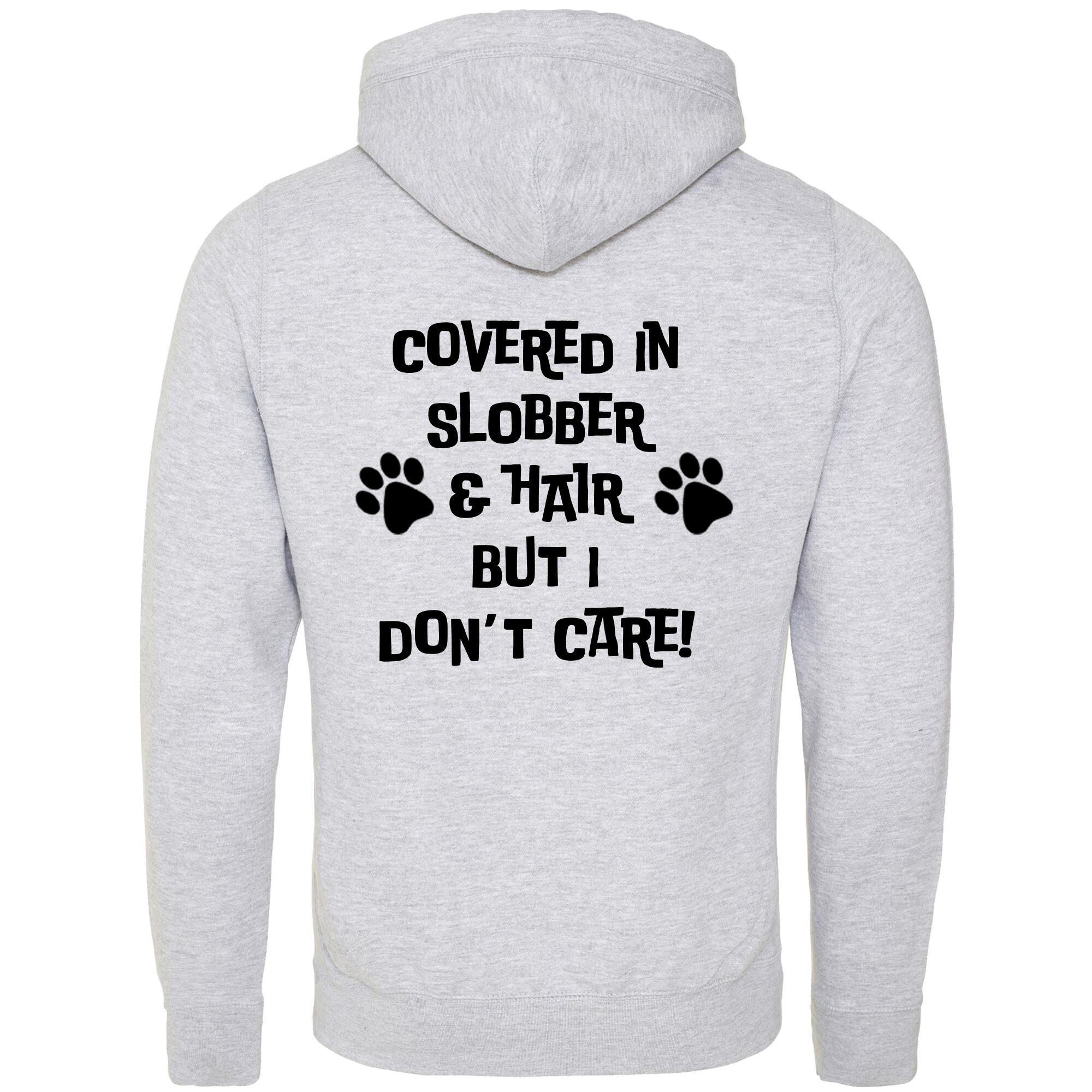 Heather Grey Cross Neck Hoodies with "Covered In Slobber" Black Print - Agility Lifestyle Collection