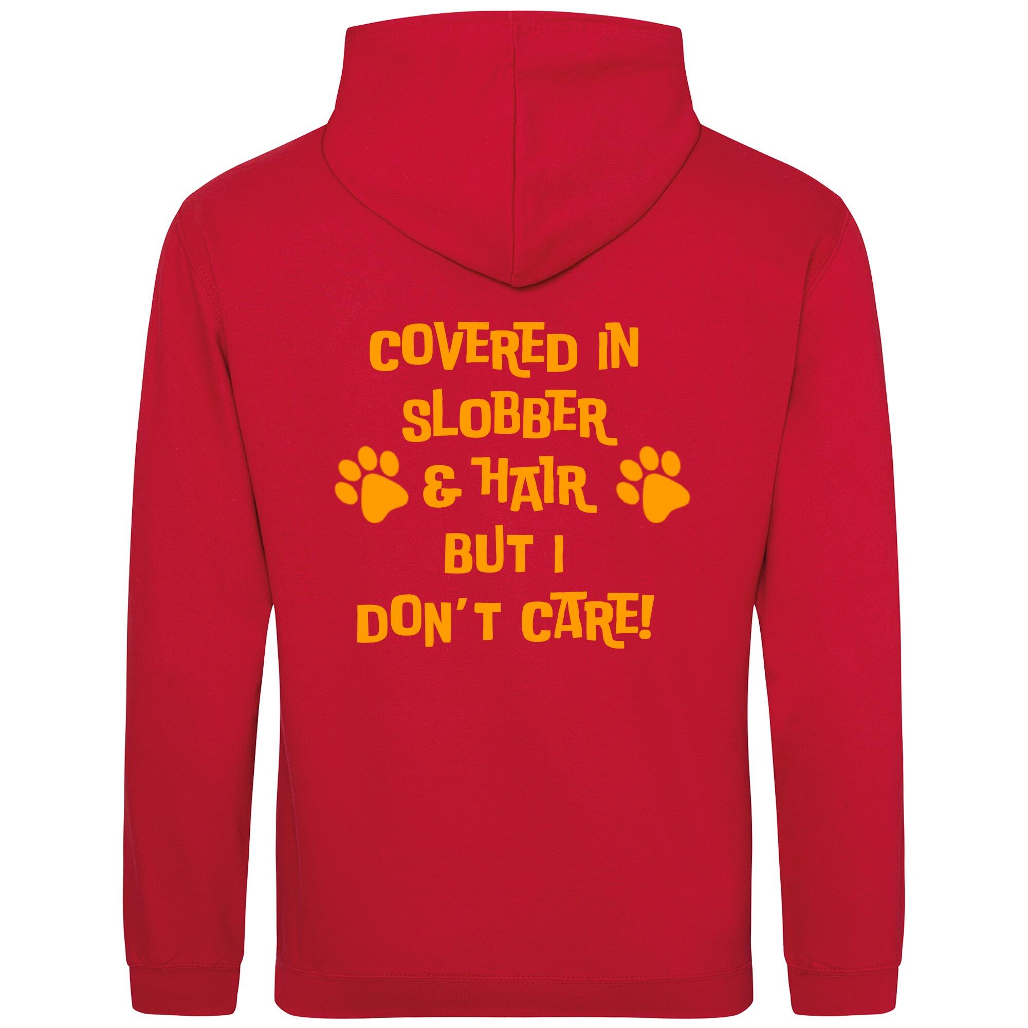 Red Pullover Hoodies with "Covered in Slobber" Orange Print - Agility Lifestyle Collection