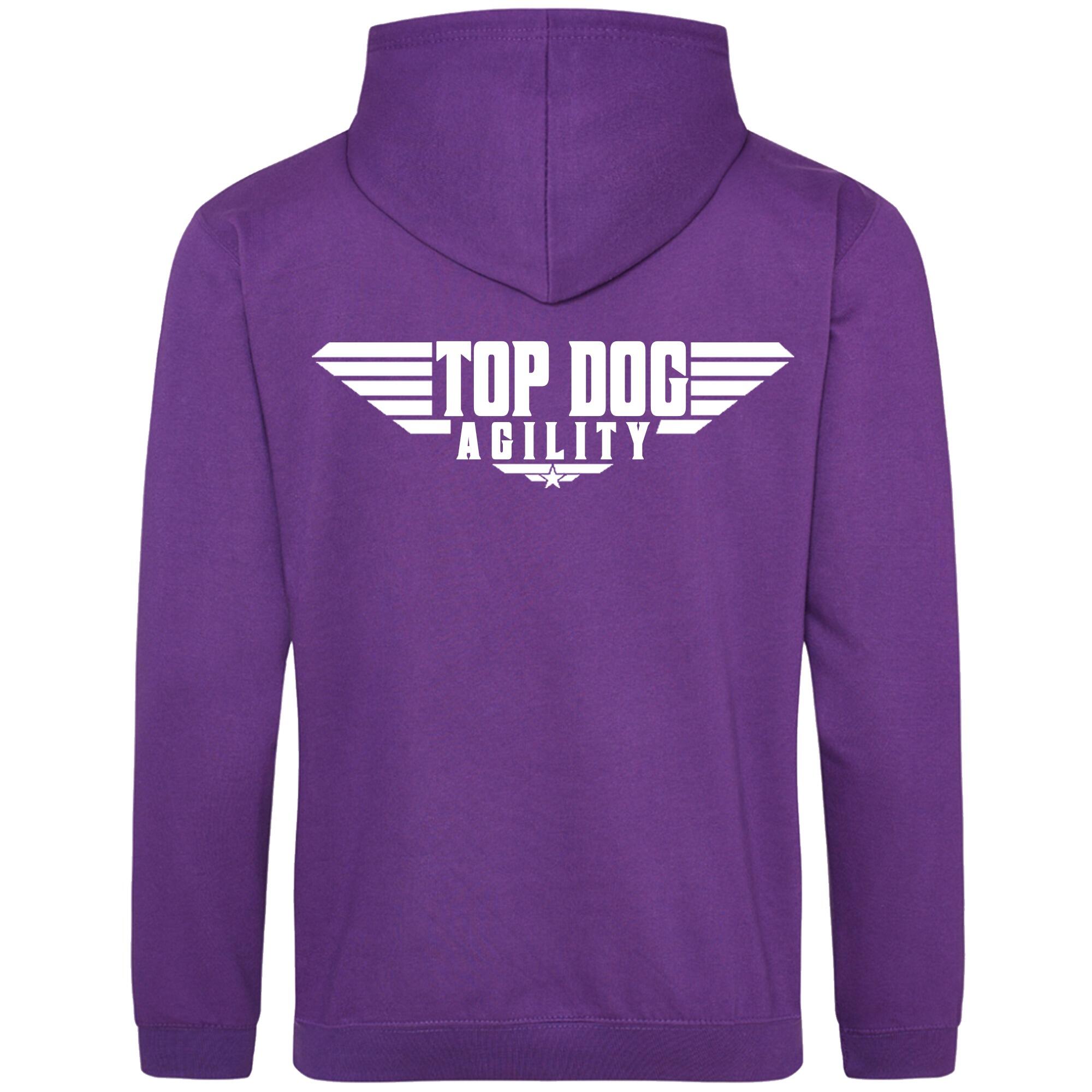 Purple Pullover Hoodies with "Top Dog Agility" White Print - Agility Lifestyle Collection