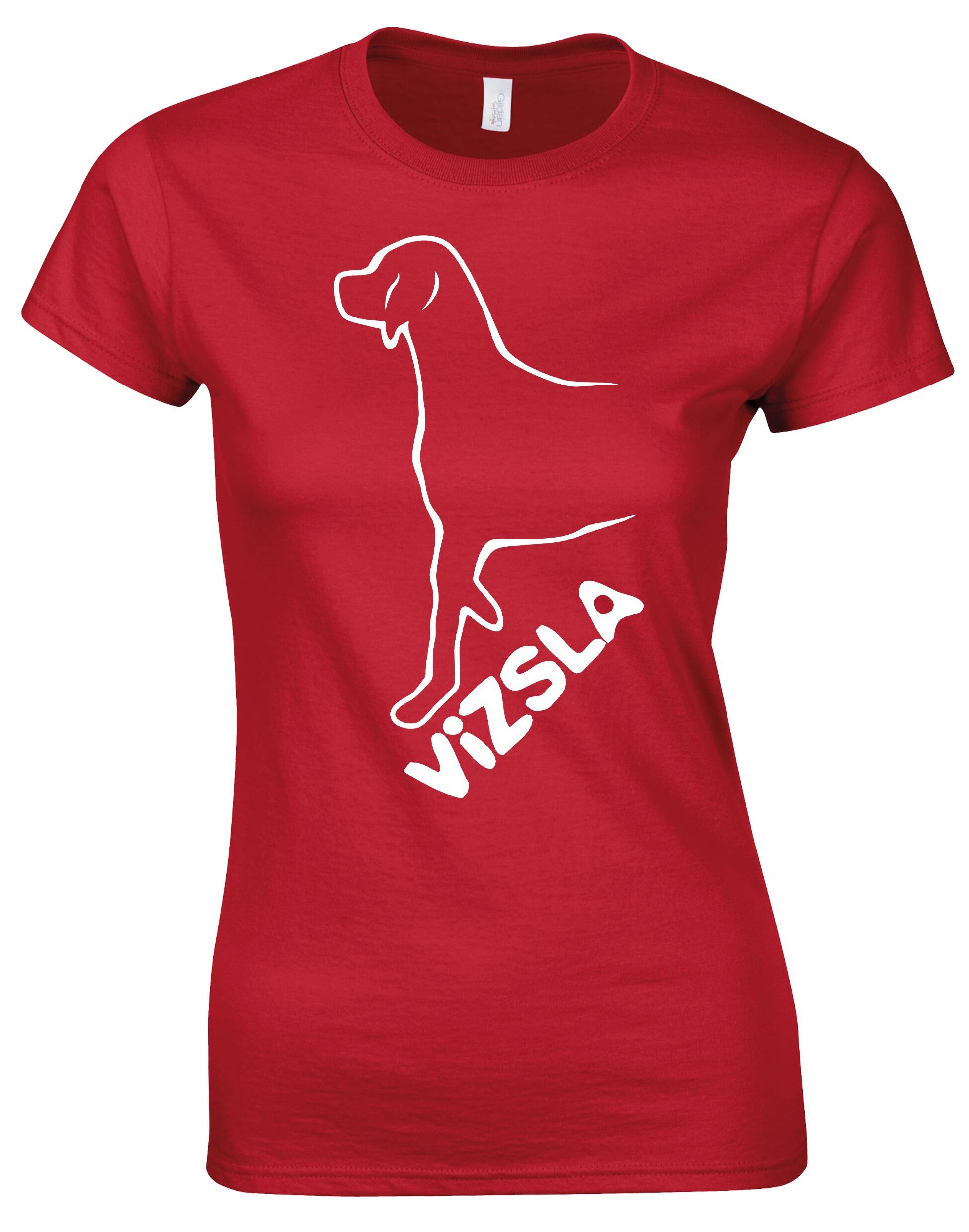 Female Roundneck T-shirt with Vizsla Dog Breed Design