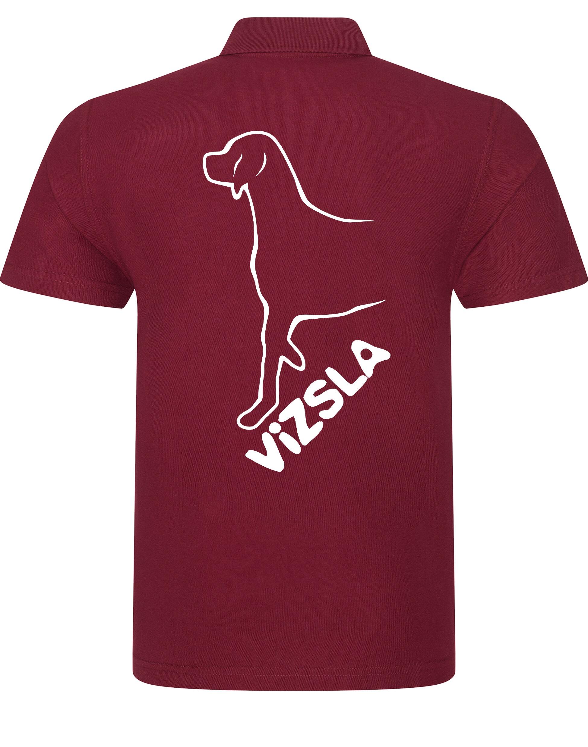 Unisex Cotton Polo with Vizsla Dog Breed Design