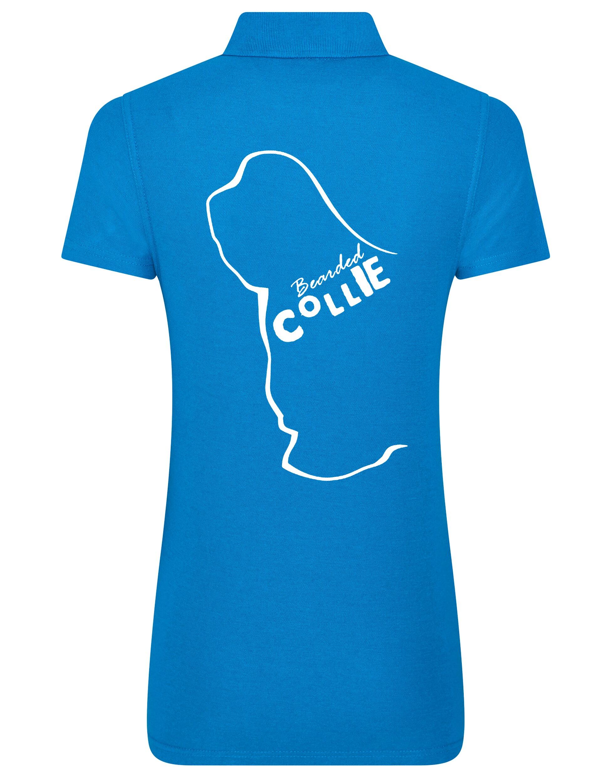 Women’s Cotton Polo with Bearded Collie Dog Breed Design – A Must-Have for Bearded Collie Enthusiasts