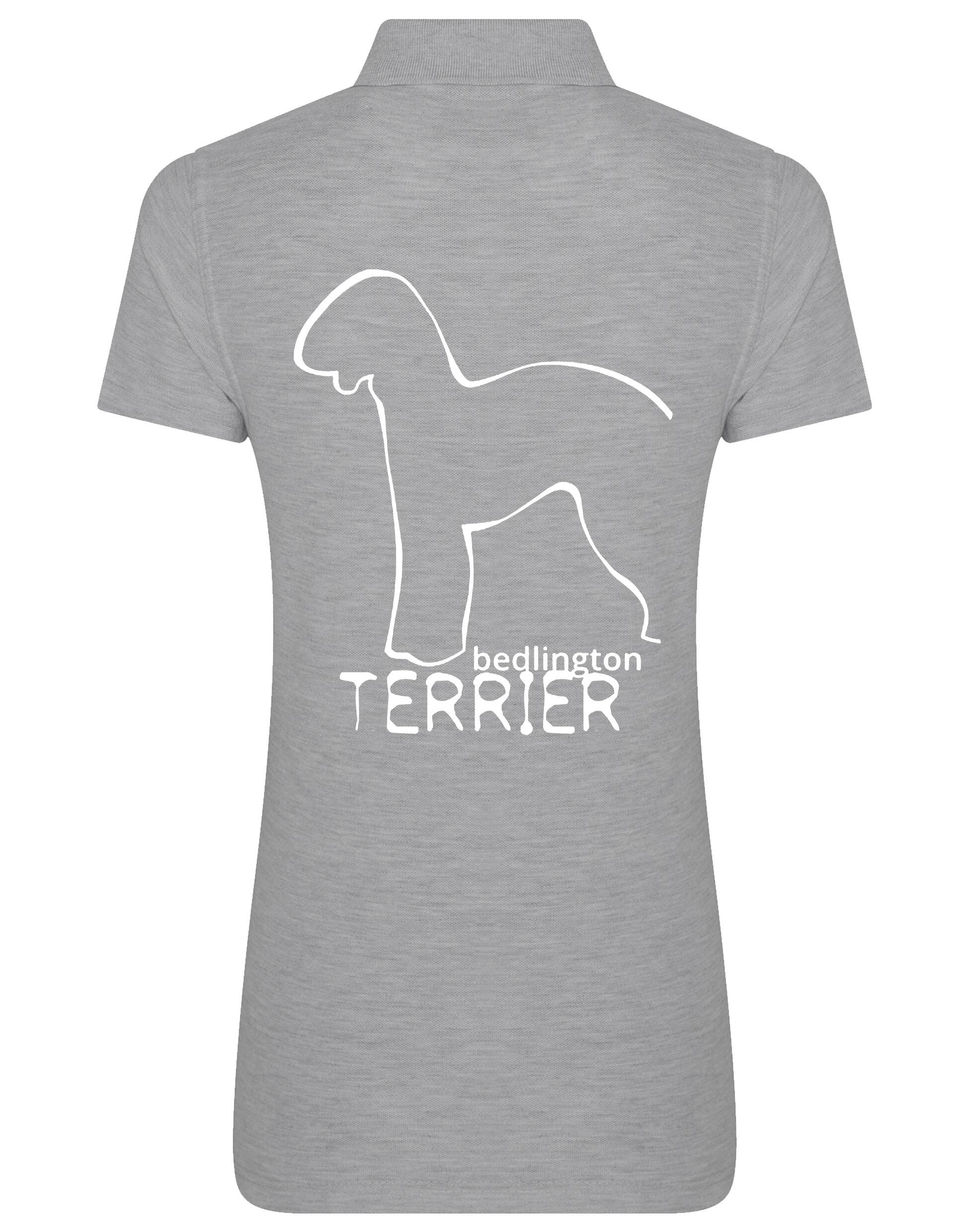 Women’s Cotton Polo with Bedlington Terrier Dog Breed Design – A Must-Have for Bedlington Terrier Enthusiasts