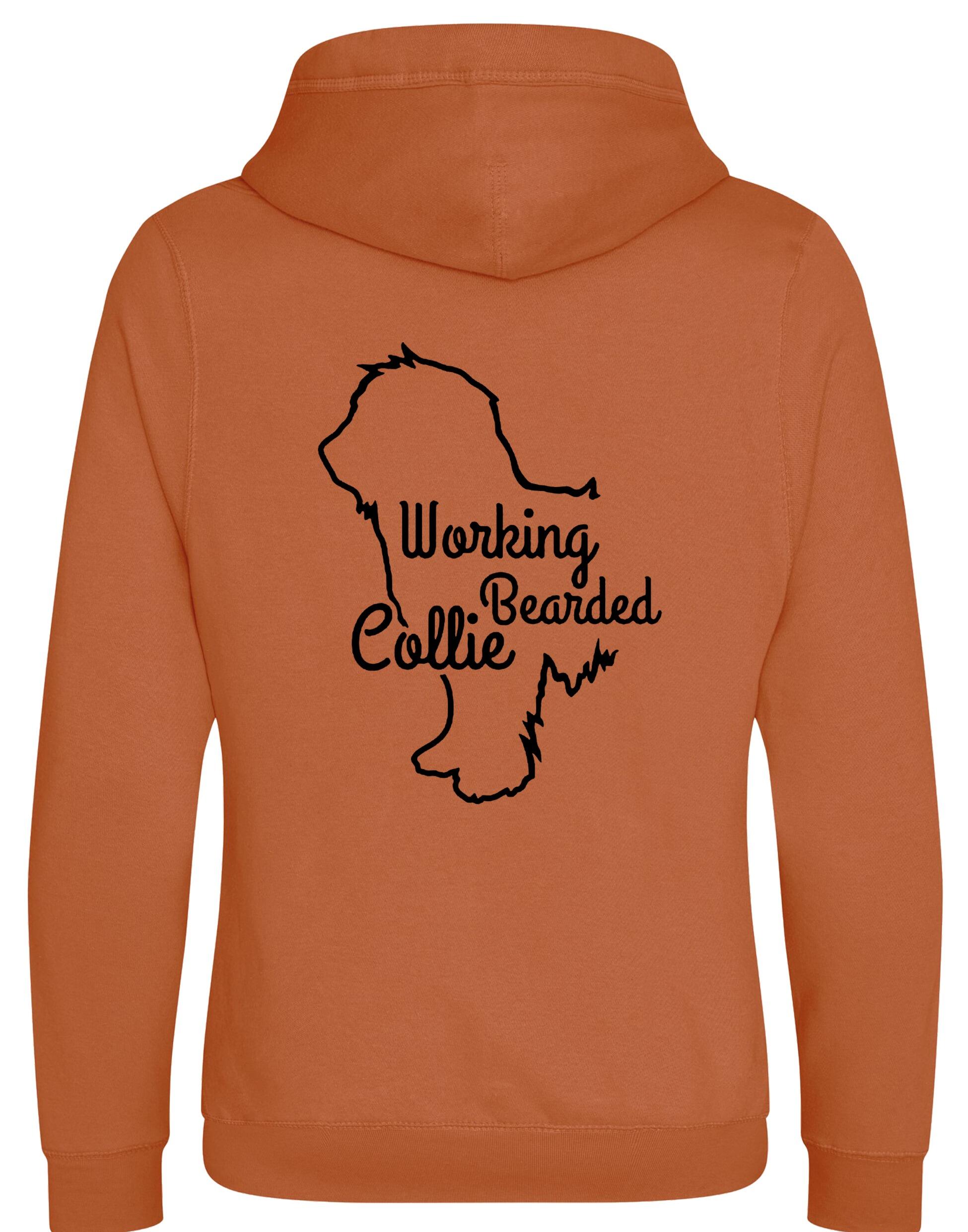 Unisex Crossneck Pullover Hoodie with Working Bearded Collie Dog Breed Design