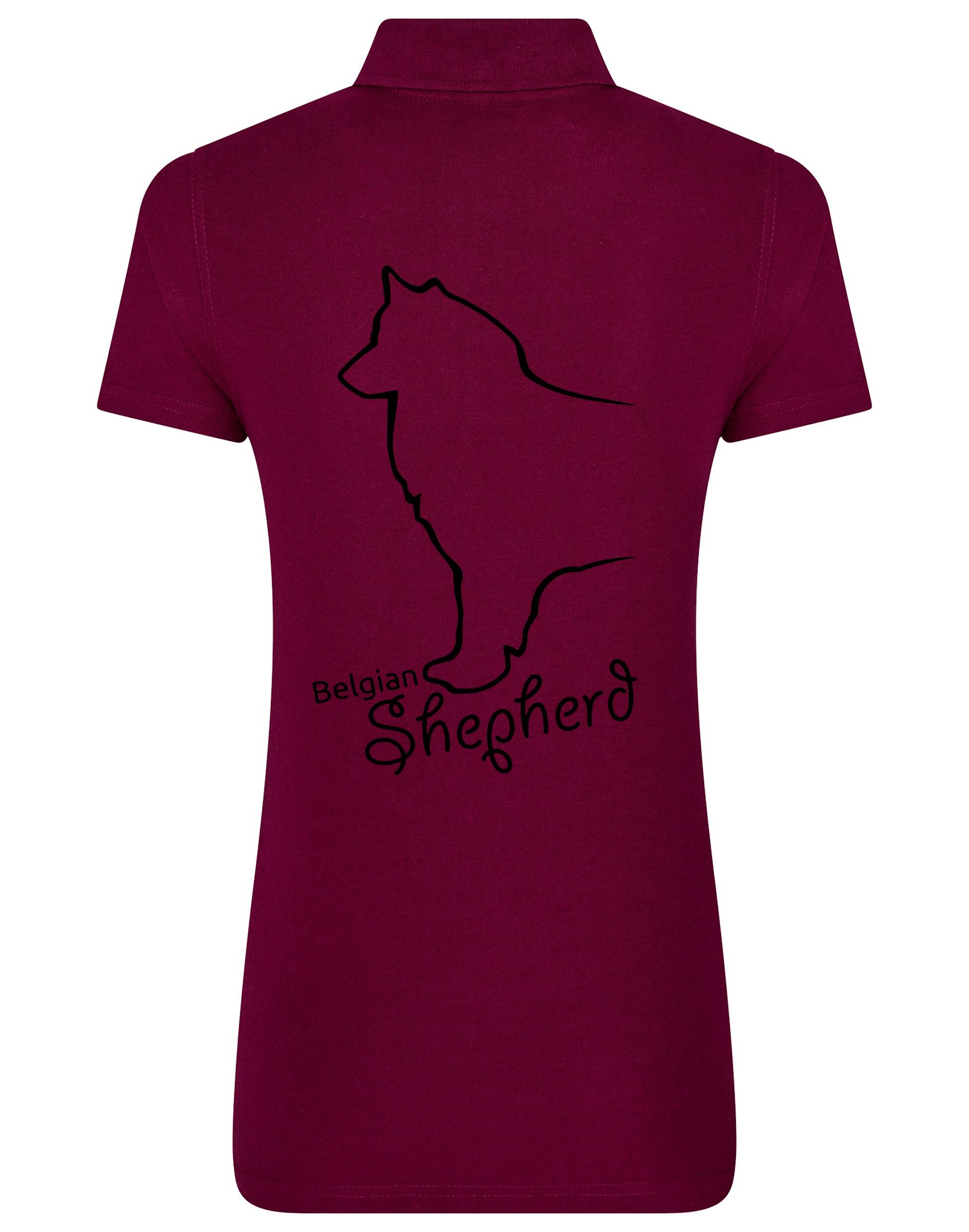 Women’s Cotton Polo with Belgian Shepherd Dog Breed Design – A Must-Have for Belgian Shepherd Enthusiasts