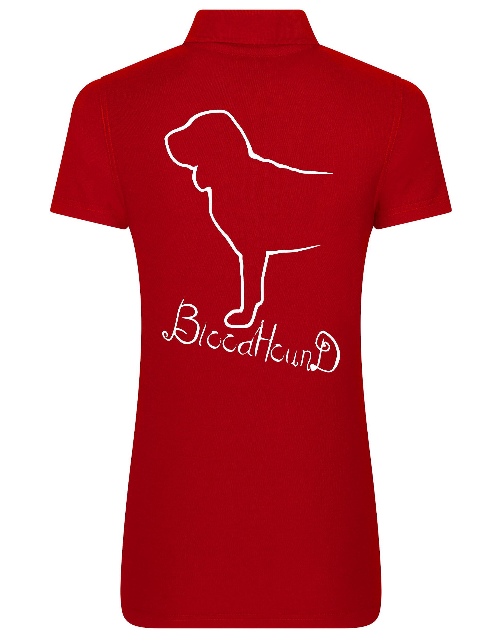 Women’s Cotton Polo with Bloodhound Dog Breed Design – A Must-Have for Bloodhound Enthusiasts