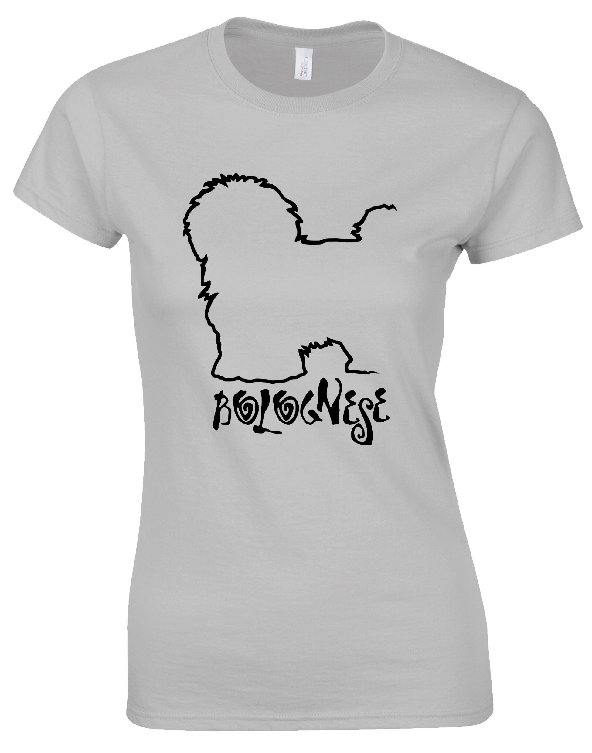 Female Roundneck T-shirt with Bolognese Dog Breed Design – Style for Every Dog Lover