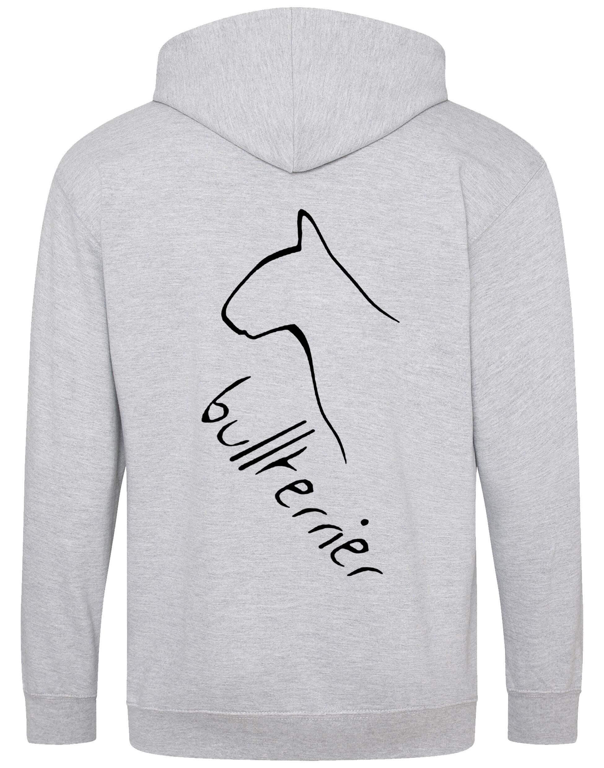 Bullterrier Dog Breed Design Zipped Hoodie – Style and Comfort for Bullterrier Lovers