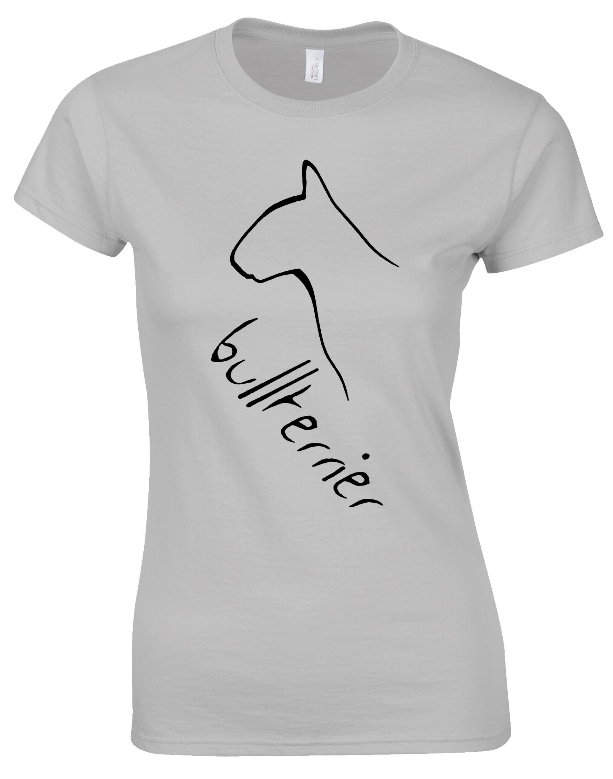 Female Roundneck T-shirt with Bullterrier Dog Breed Design – Style for Every Dog Lover