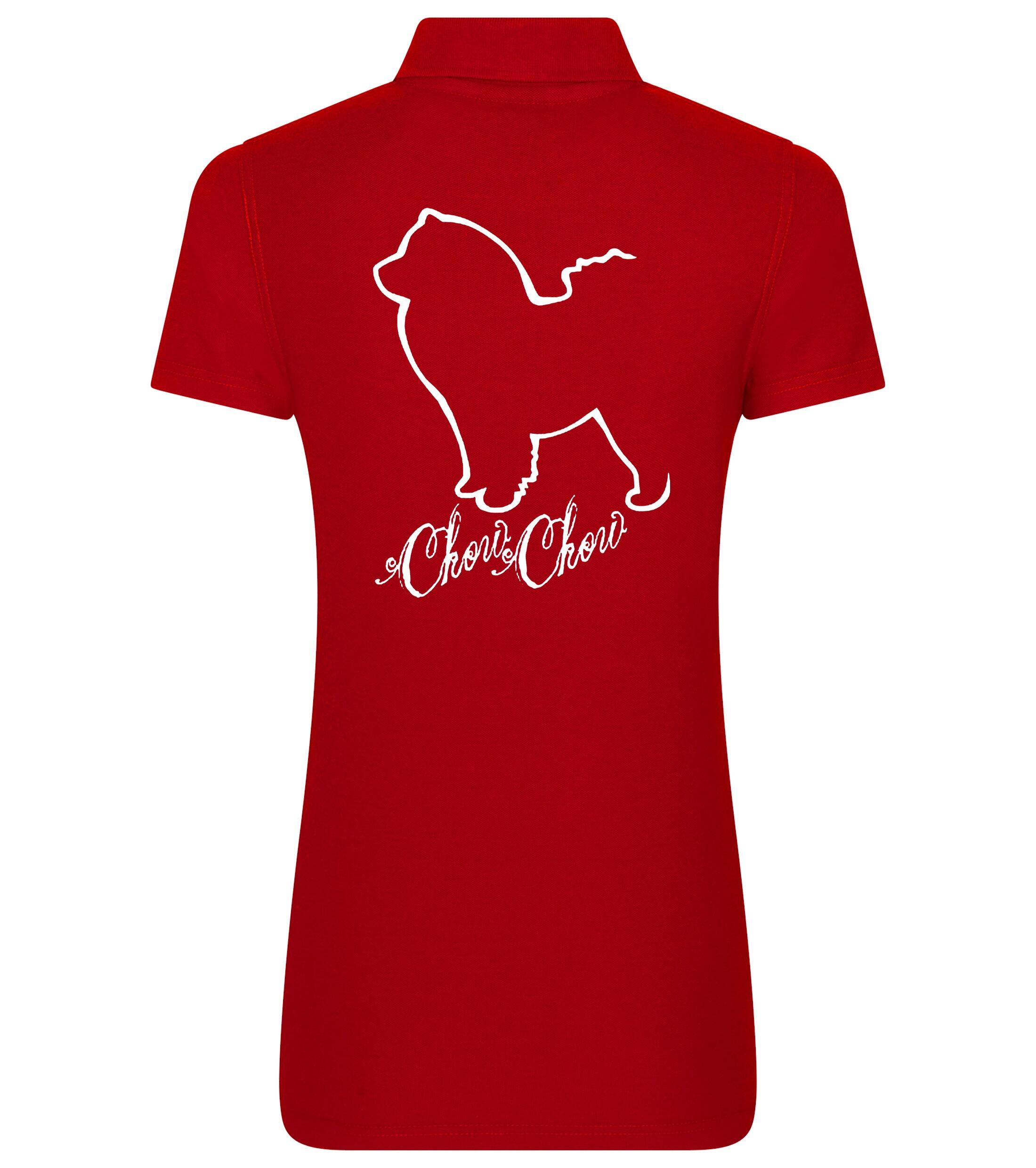 Women’s Cotton Polo with Chow Chow Dog Breed Design – Stylish Comfort for Every Chow Chow Enthusiast