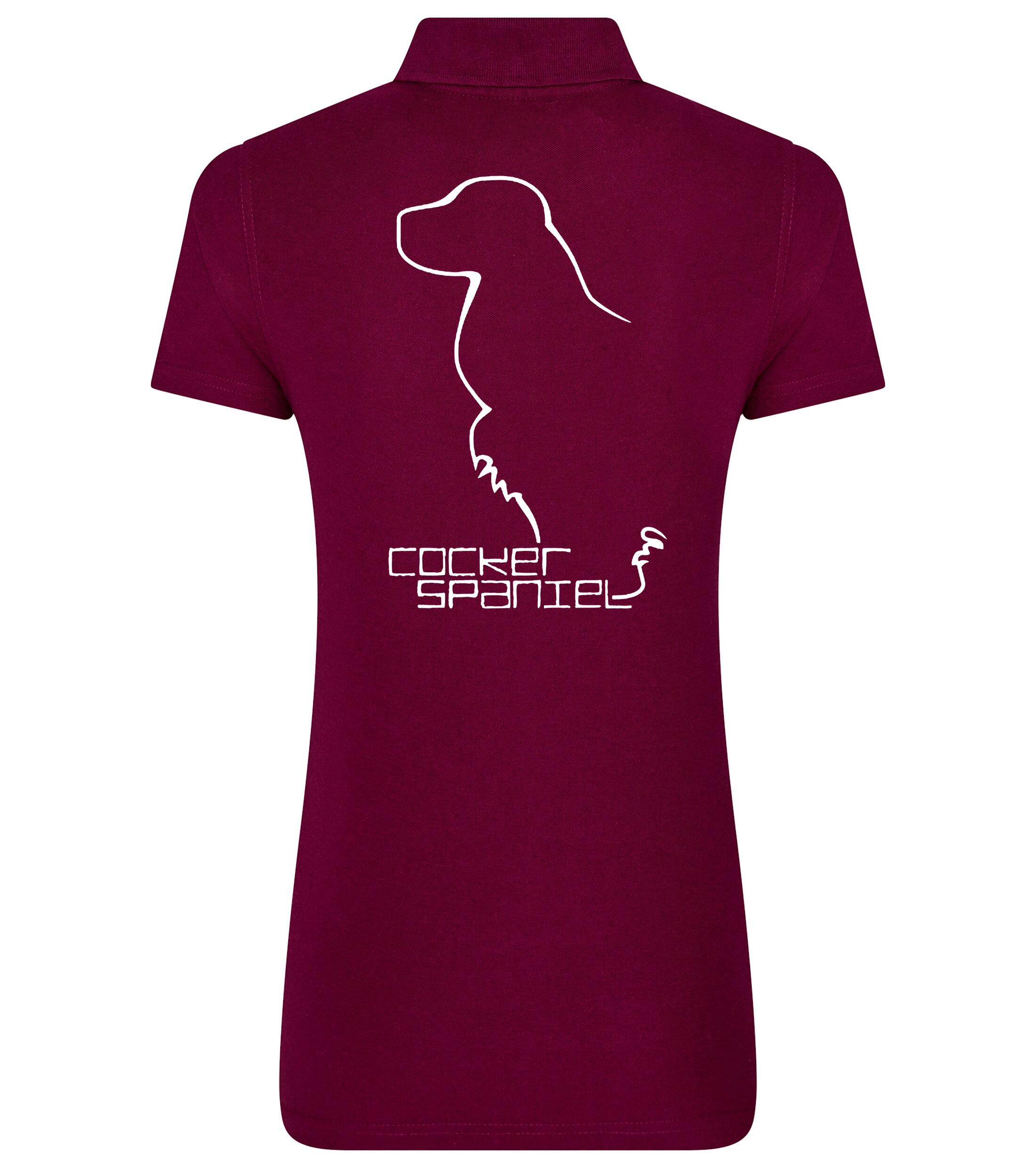 Women’s Cotton Polo with Cocker Spaniel Dog Breed Design – Comfort for Every Cocker Spaniel Enthusiast