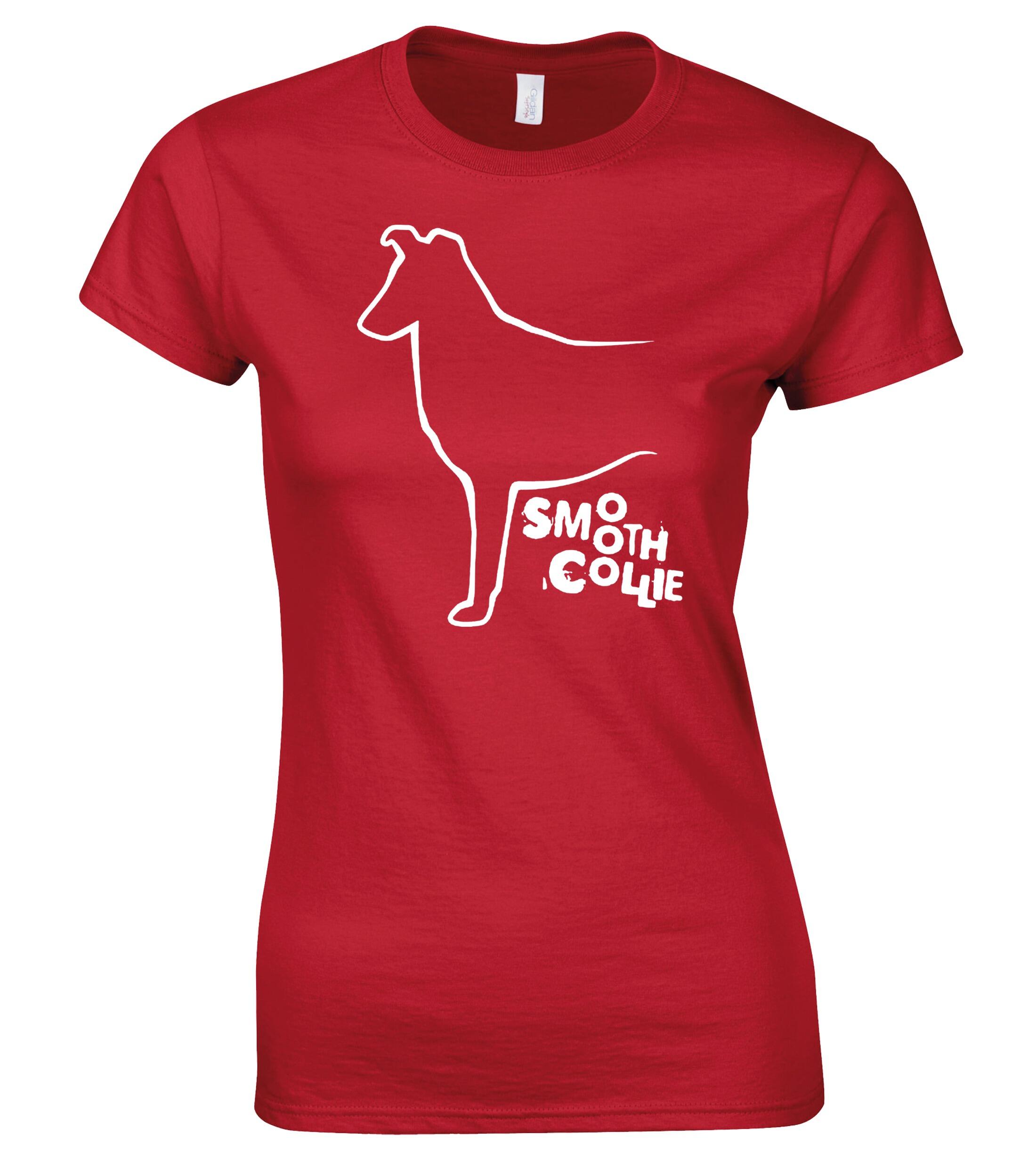 Female Roundneck T-shirt with Collie (Smooth) Dog Breed Design – A Must-Have for Every Collie Lover