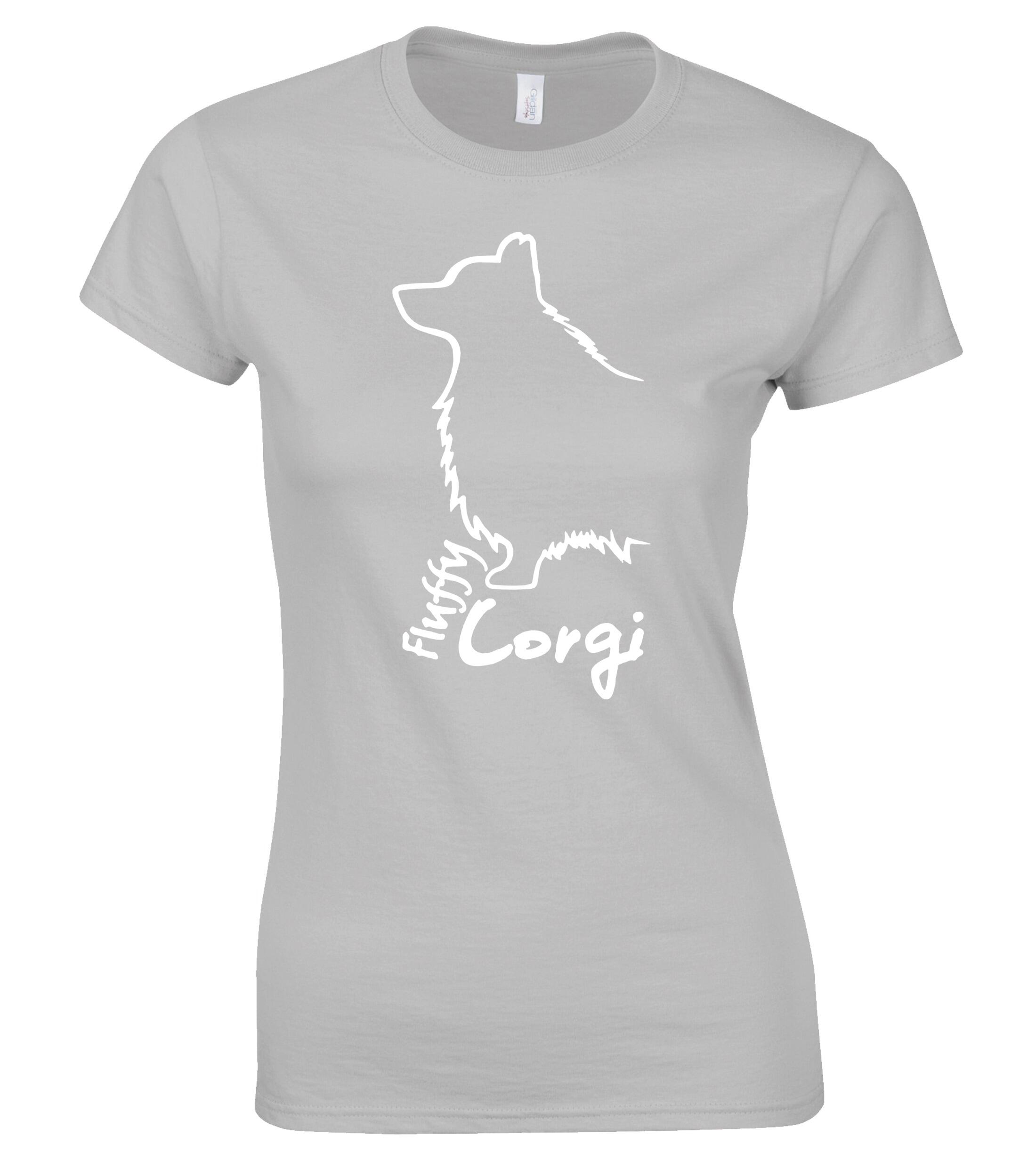 Female Roundneck T-shirt with Corgi Fluffy Dog Breed Design – Perfect for Corgi Fluffy Enthusiasts
