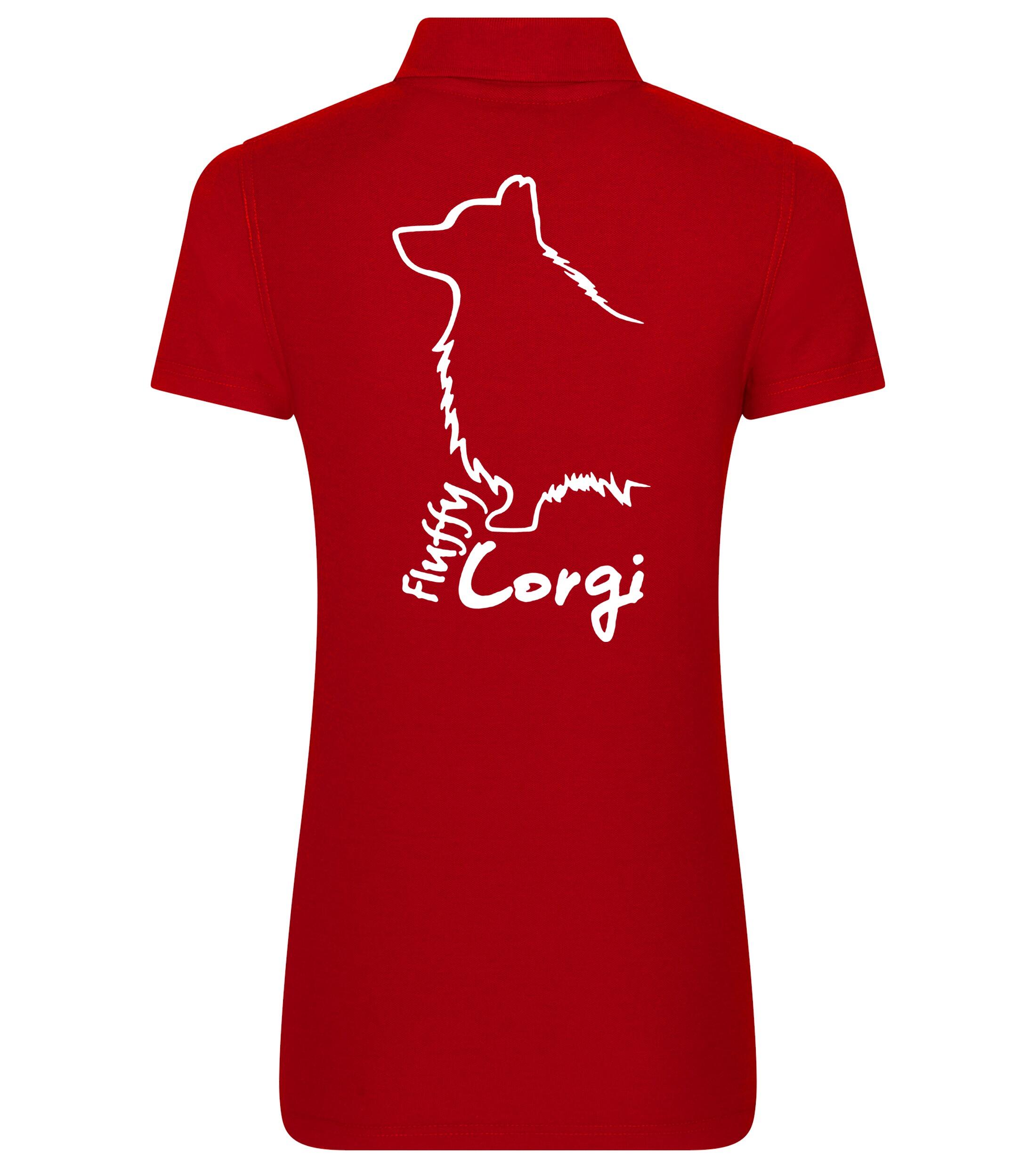 Women’s Cotton Polo with Corgi Fluffy Dog Breed Design – Chic Comfort for Corgi Fluffy Fans