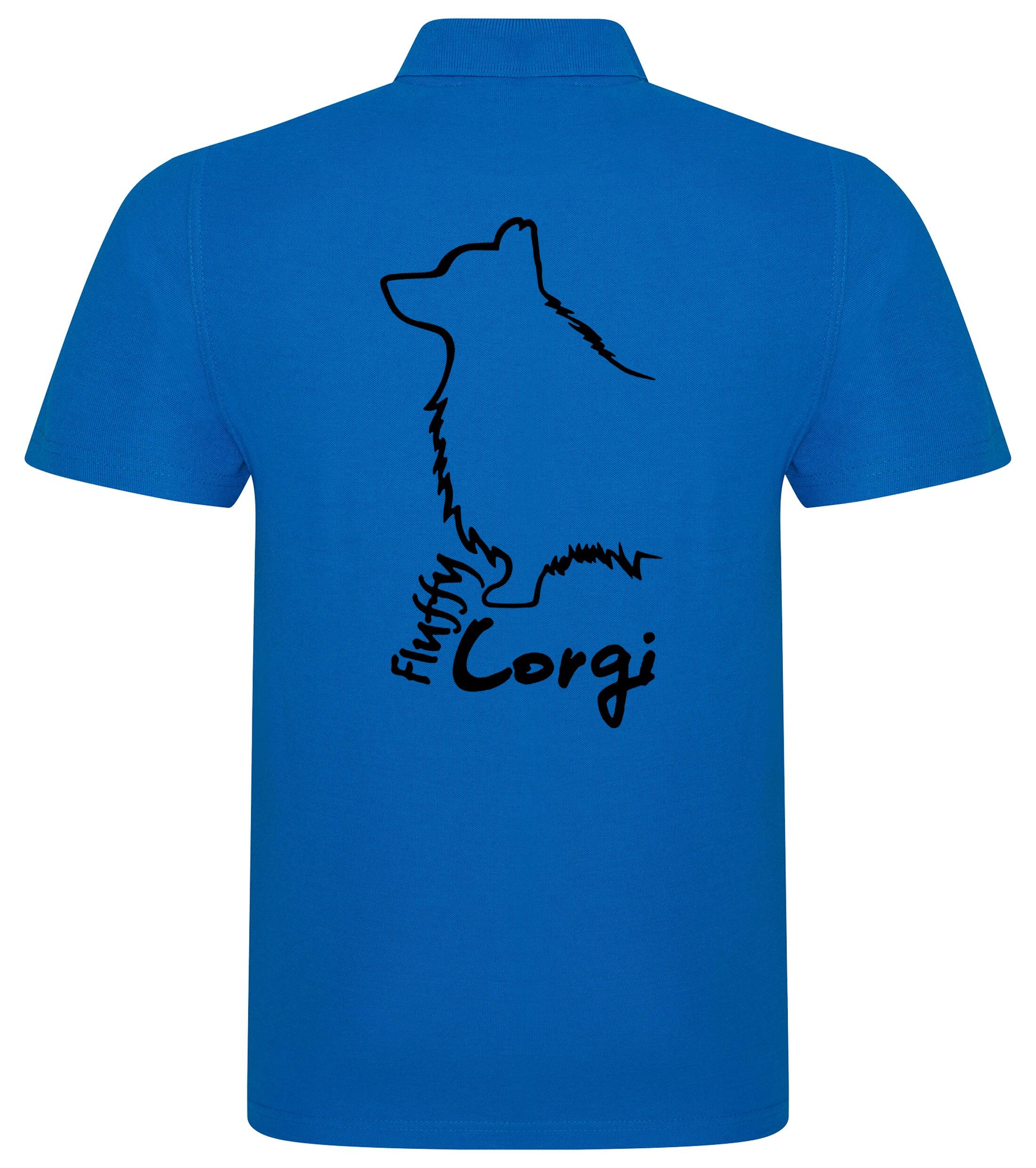 Unisex Cotton Polo with Corgi Fluffy Dog Breed Design – Timeless Style for Corgi Lovers