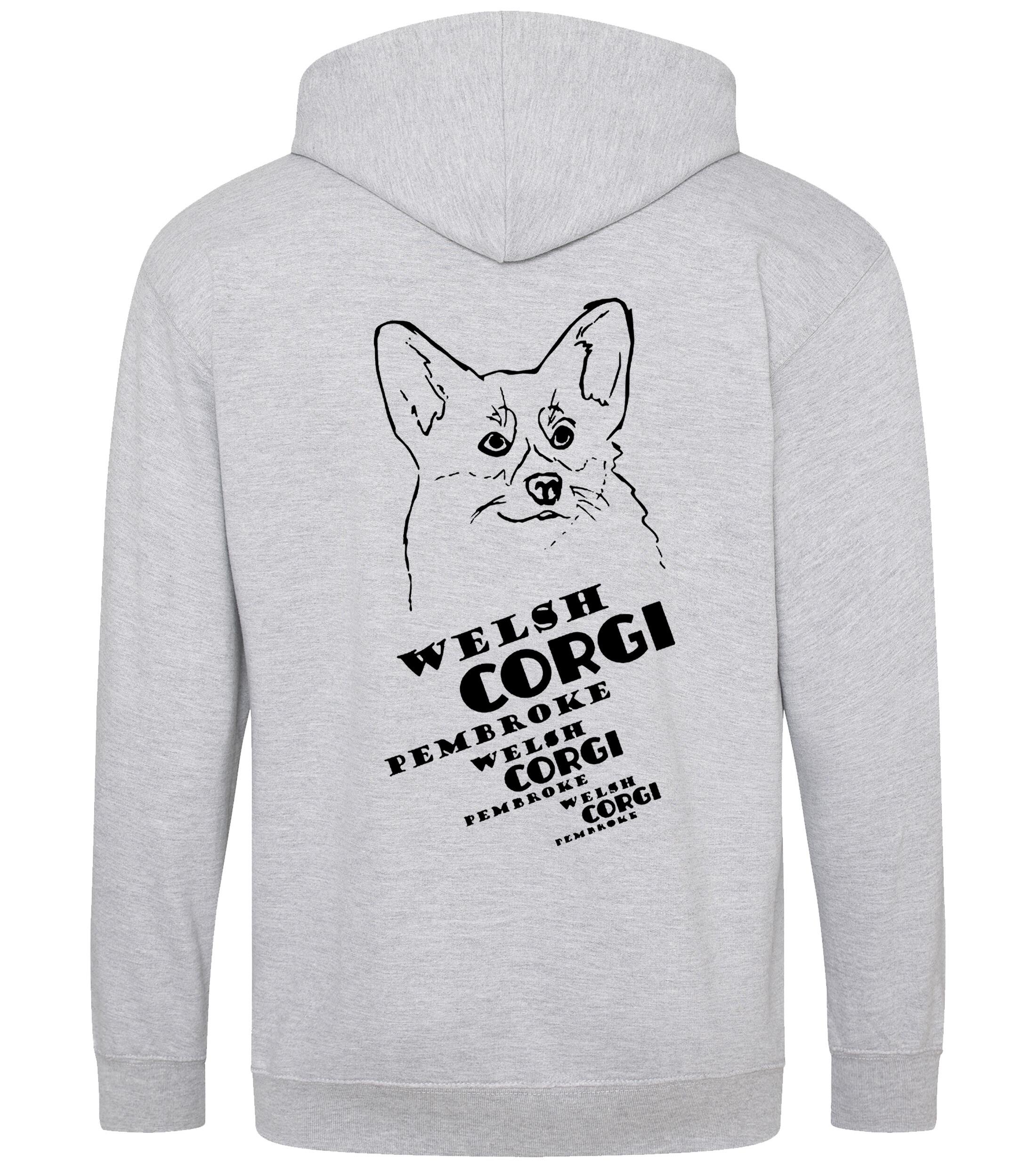 Corgi Pembroke (Face) Dog Breed Design Zipped Hoodie – Comfort, Style, and Corgi Pride