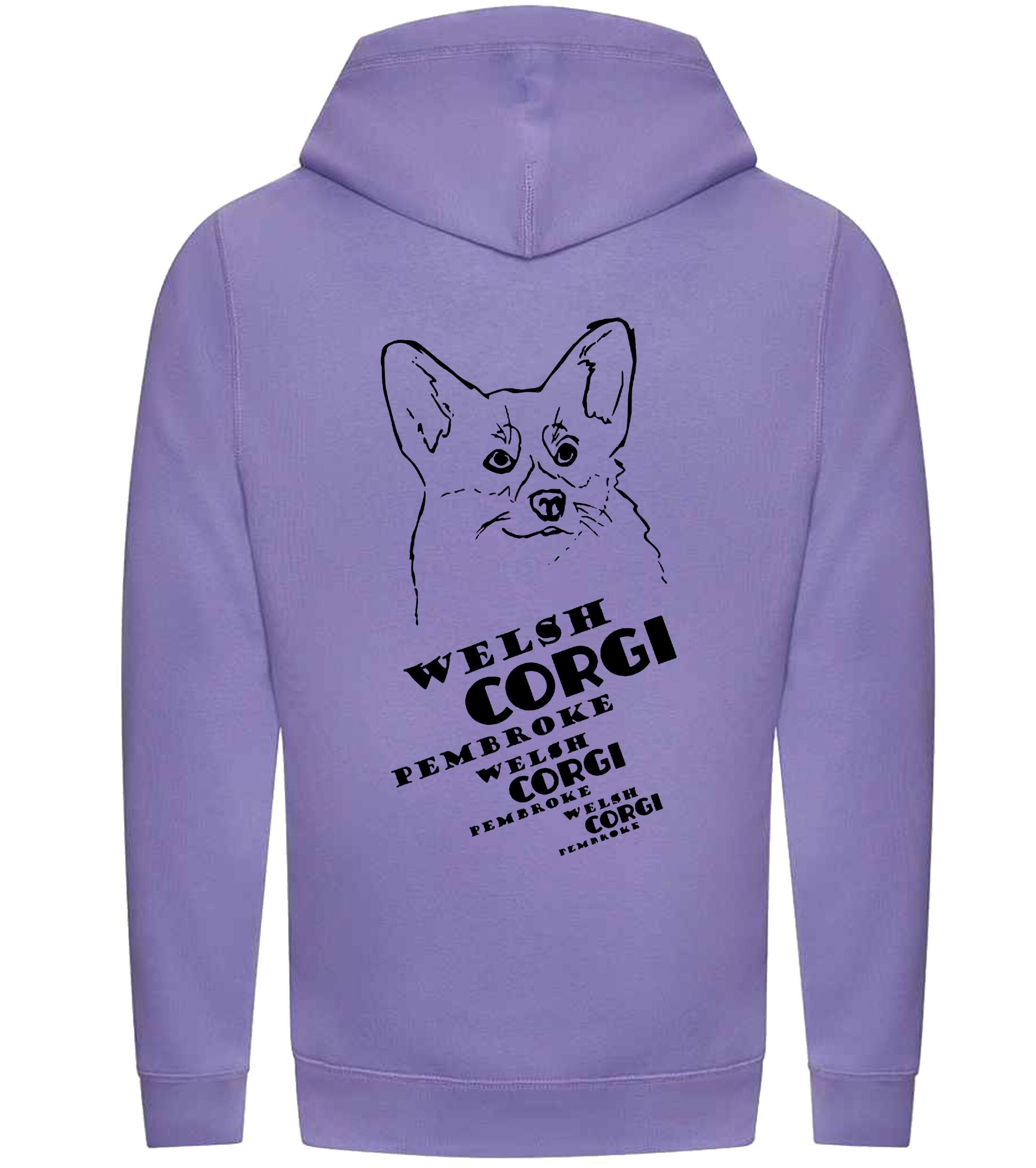 Unisex Crossneck Pullover Hoodie with Corgi Pembroke (Face) Dog Breed Design