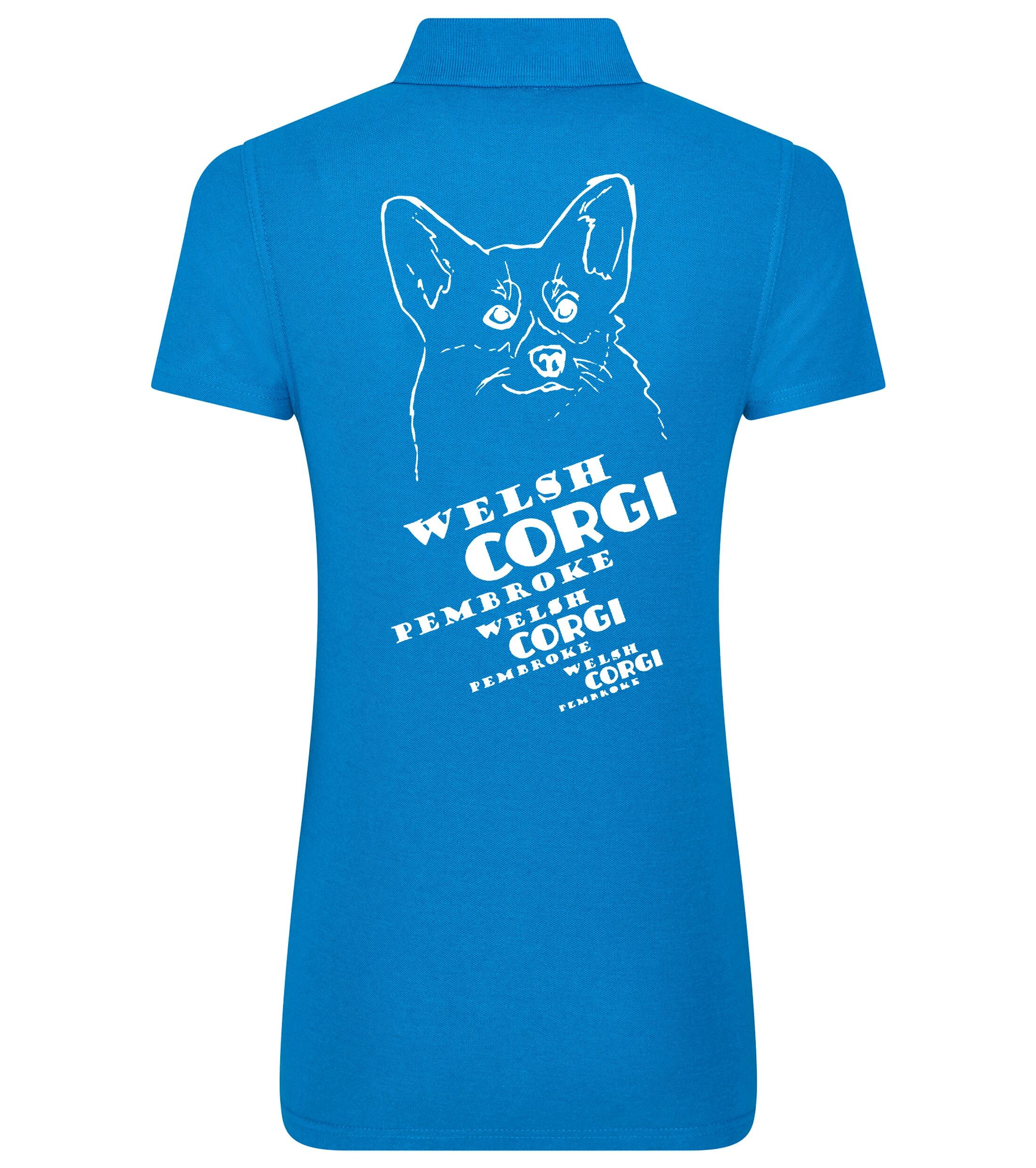 Women’s Cotton Polo with Corgi Pembroke (Face) Dog Breed Design – Stylish Comfort for Corgi Lovers
