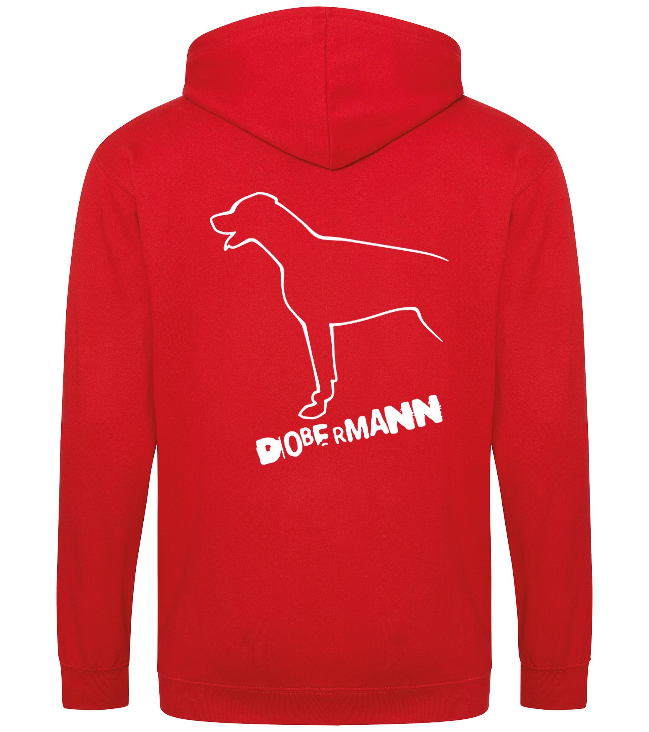 Dobermann (Outline) Zipped Hoodie – Comfort, Style, and Dobermann Pride