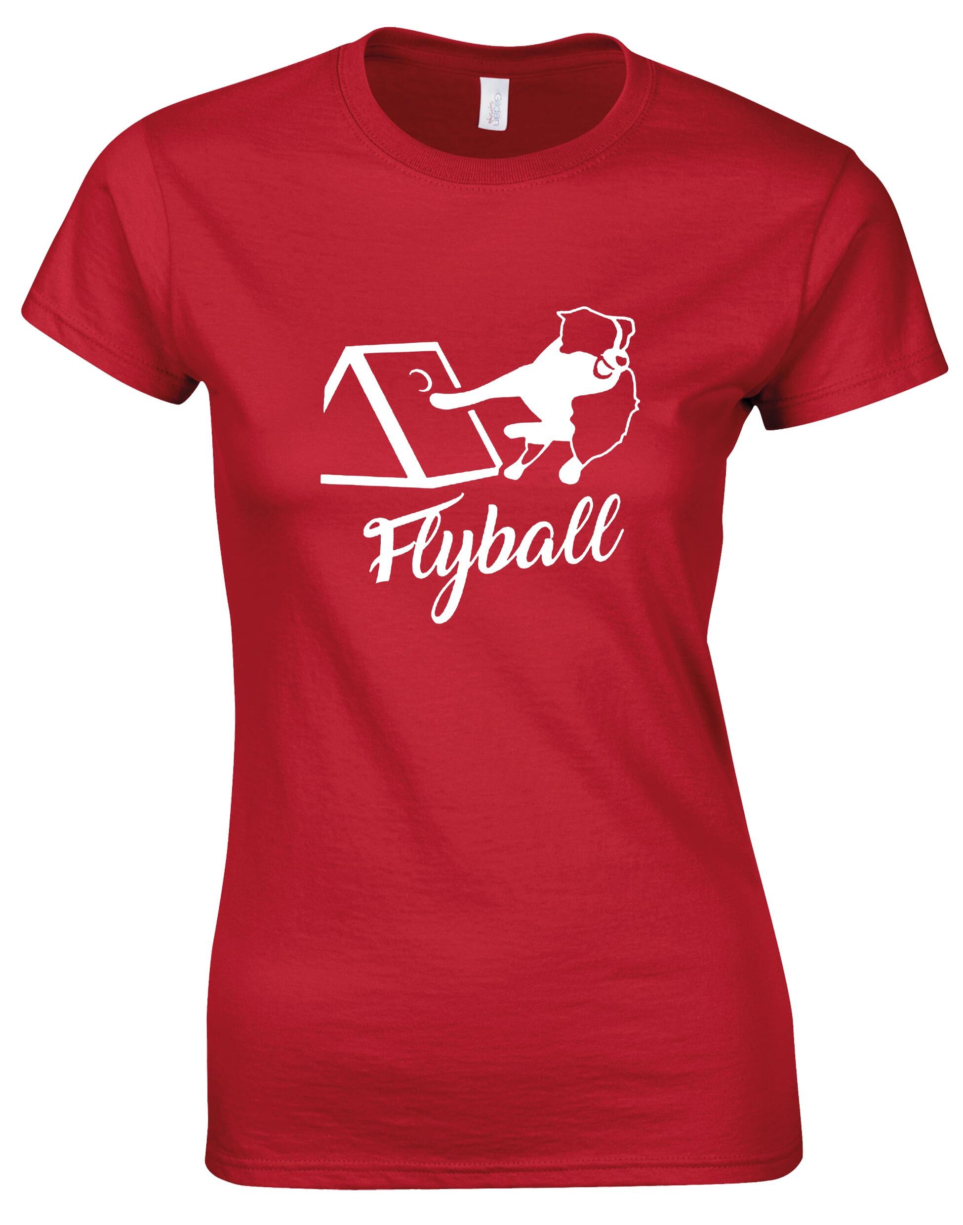 Flyball Female Roundneck T-Shirt – Comfort and Style for Flyball Enthusiasts