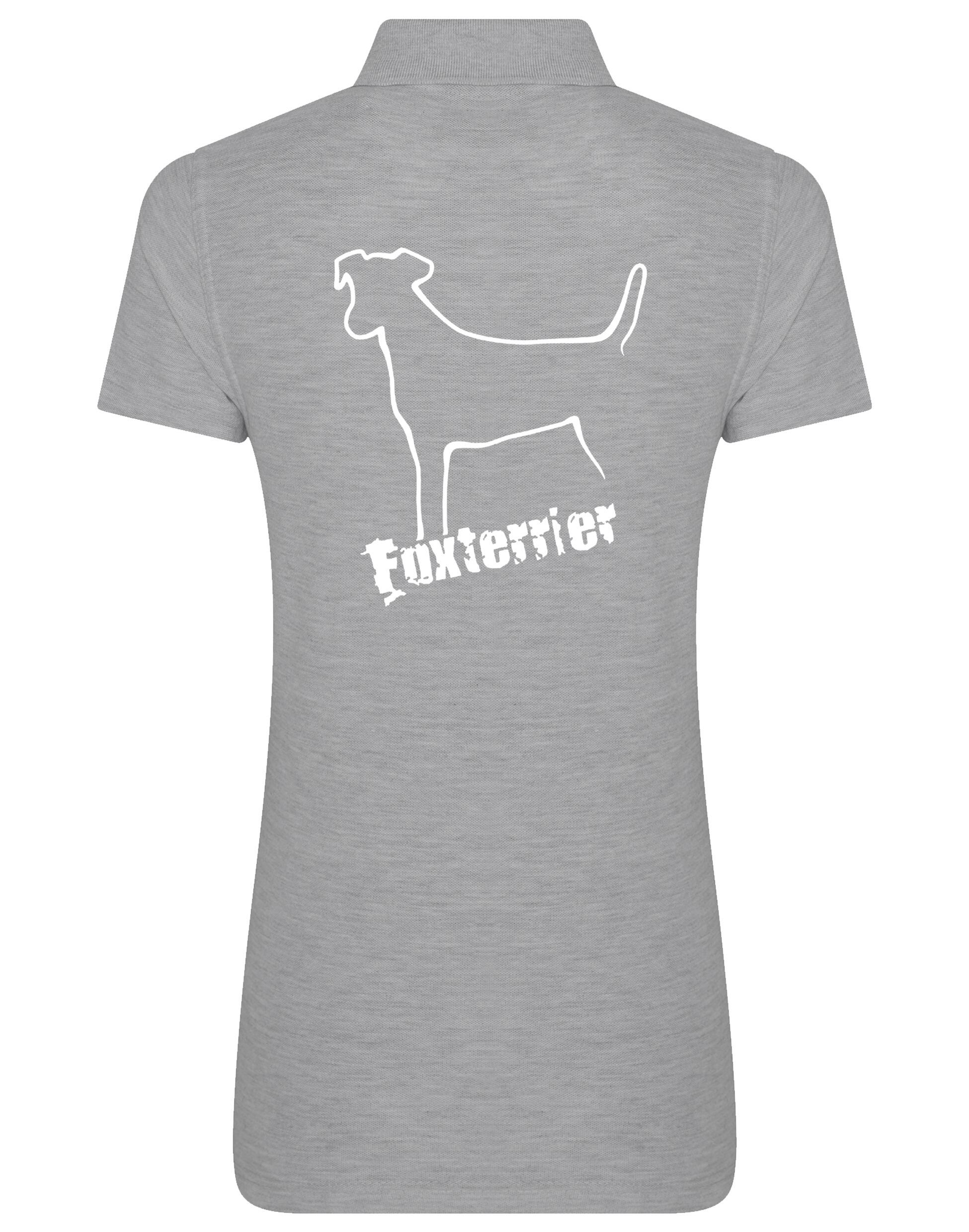 Women’s Cotton Polo with Fox Terrier Design – Stylish Apparel for Terrier Lovers