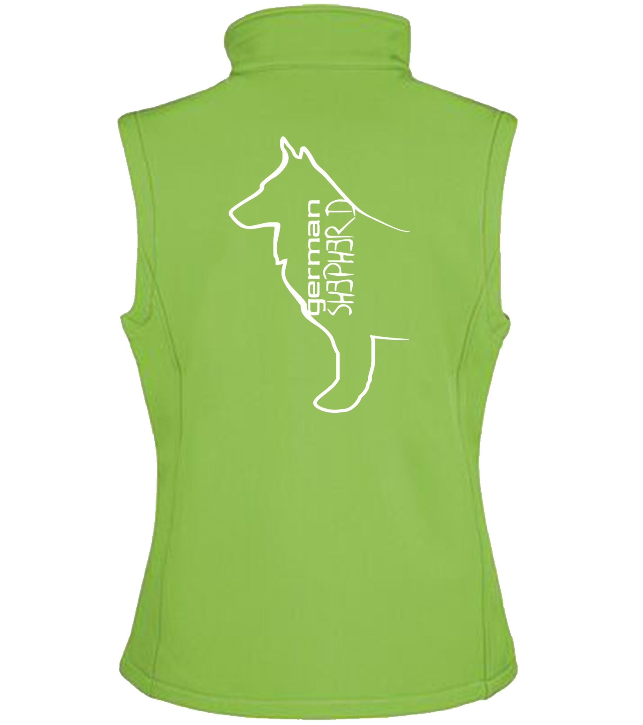 German Shepherd Outline Unisex Softshell Gilet – Functional Style for German Shepherd Enthusiasts
