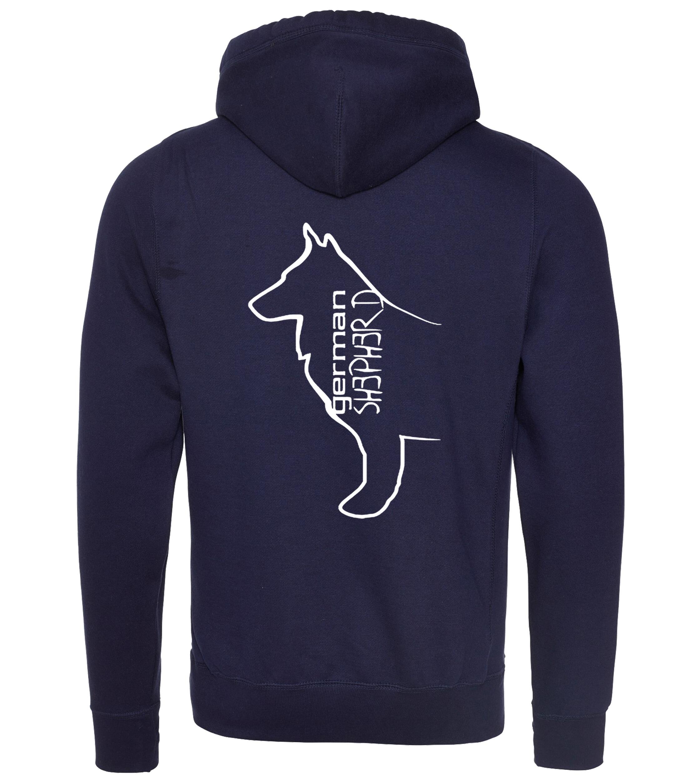 German Shepherd Outline Unisex Crossneck Pullover Hoodie – A Must-Have for German Shepherd Fans