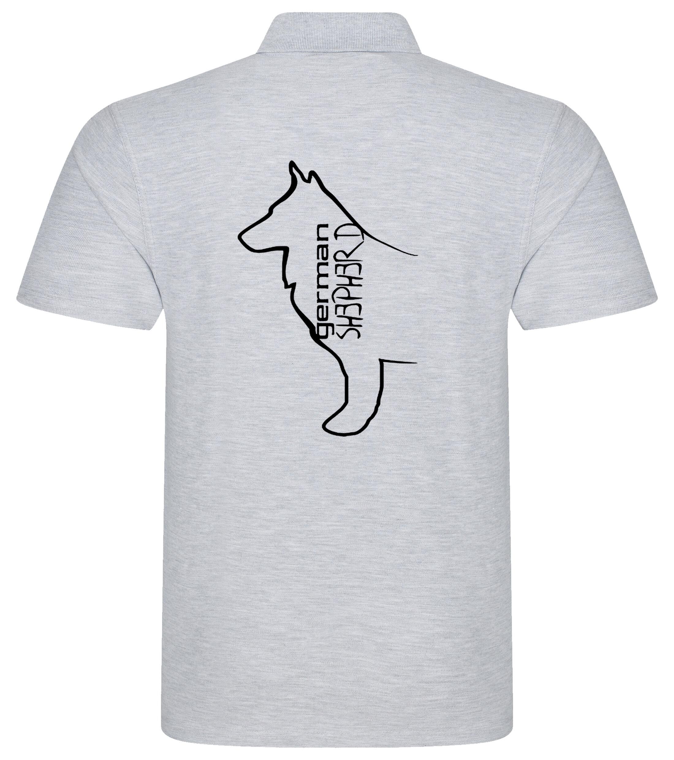 German Shepherd Outline Unisex Cotton Polo – Comfort and Style for Every Shepherd Enthusiast