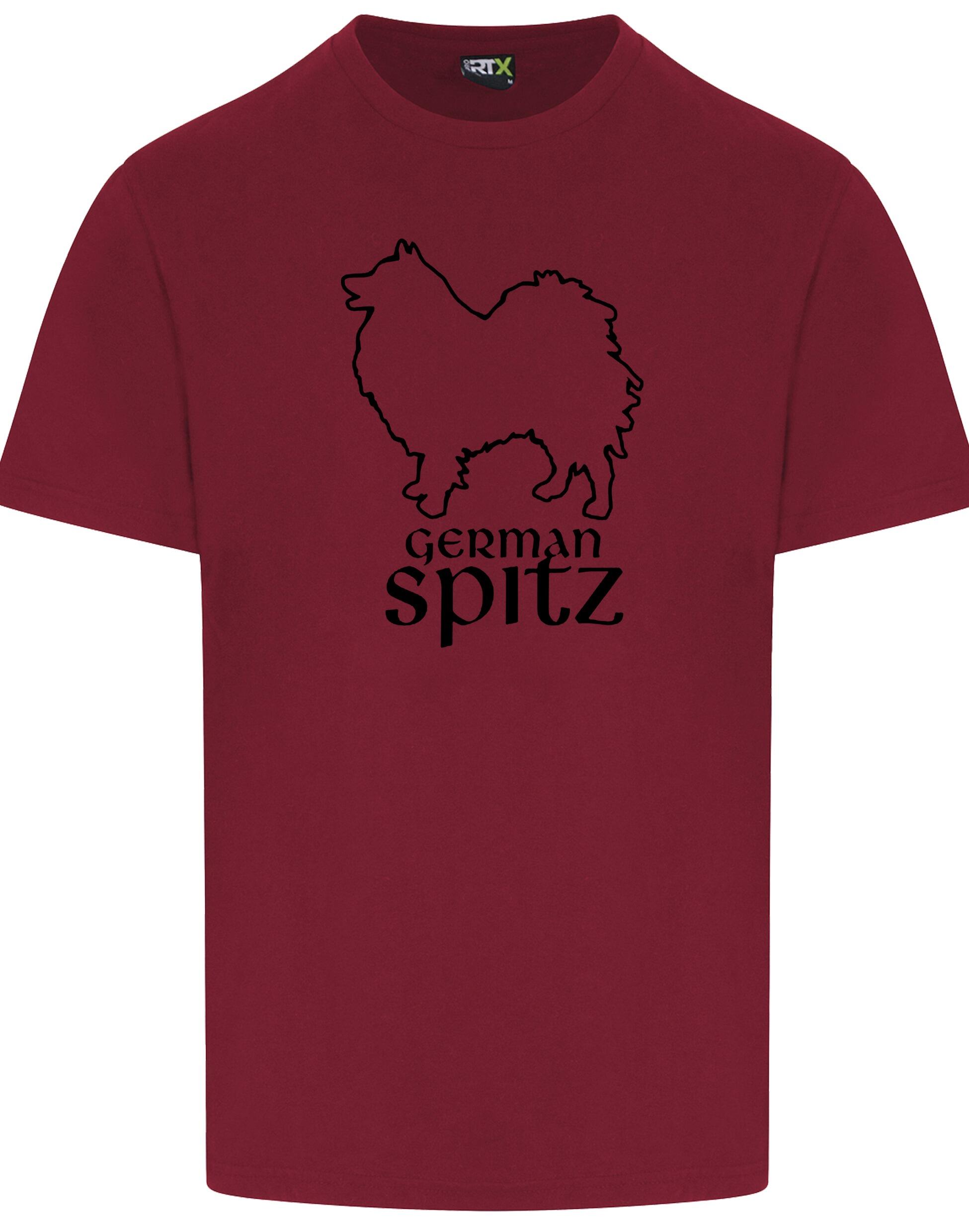 German Spitz Unisex Roundneck T-shirt featuring a vibrant dog breed design, crafted from breathable cotton with a relaxed unisex fit, perfect for dog lovers and German Spitz enthusiasts.