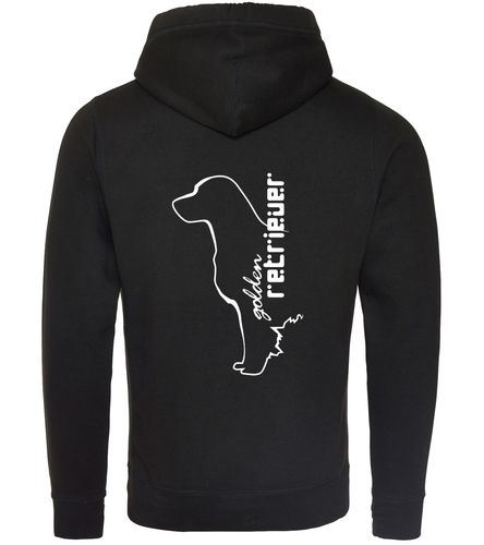 Golden Retriever crossneck pullover hoodie with a detailed breed design, heavy-blend fabric, brushed fleece interior, and a modern crossneck style, perfect for Golden Retriever enthusiasts.