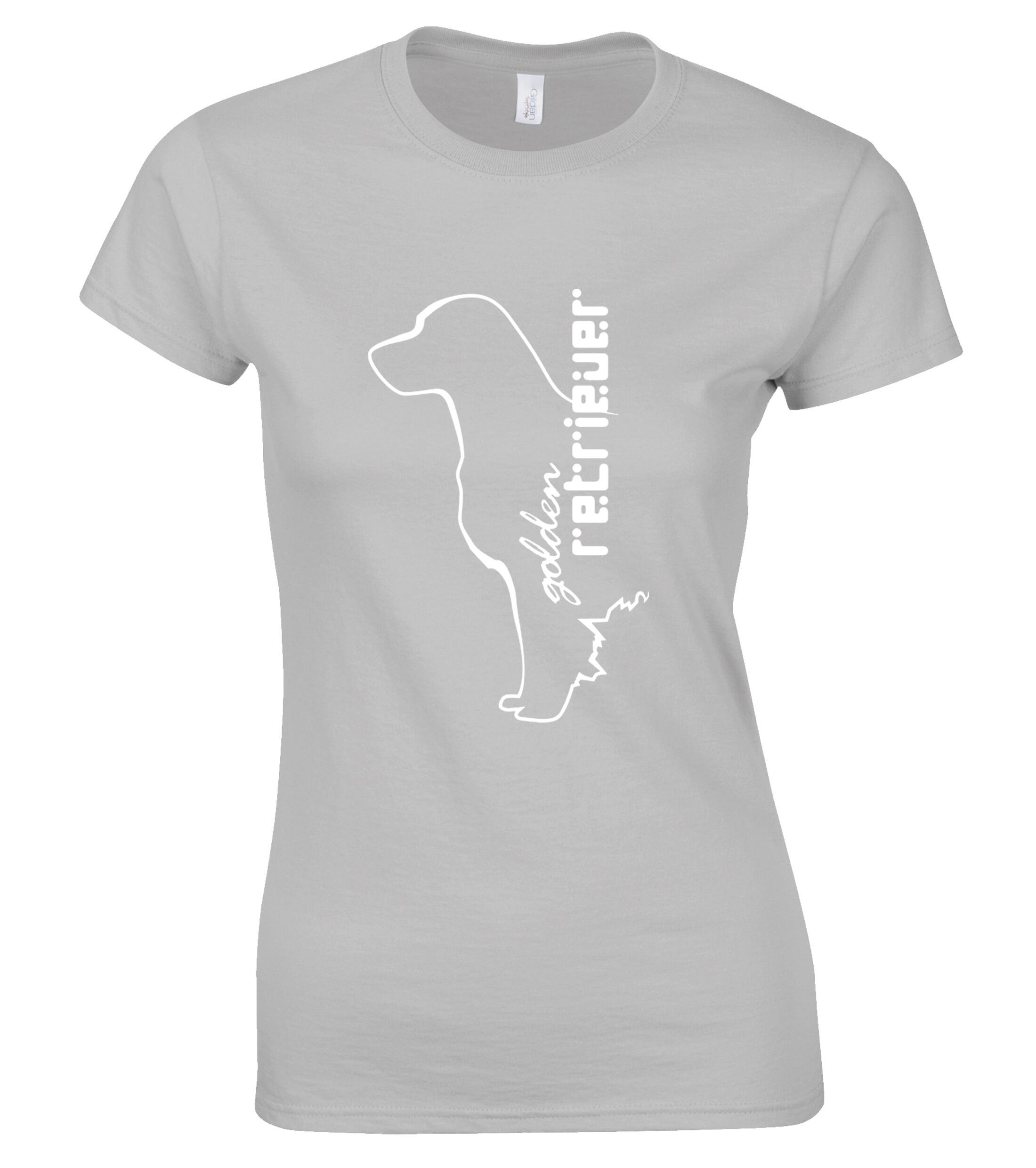 Golden Retriever Female Roundneck T-shirt with a detailed breed graphic, crafted from soft, breathable cotton and tailored with a feminine fit for stylish comfort.