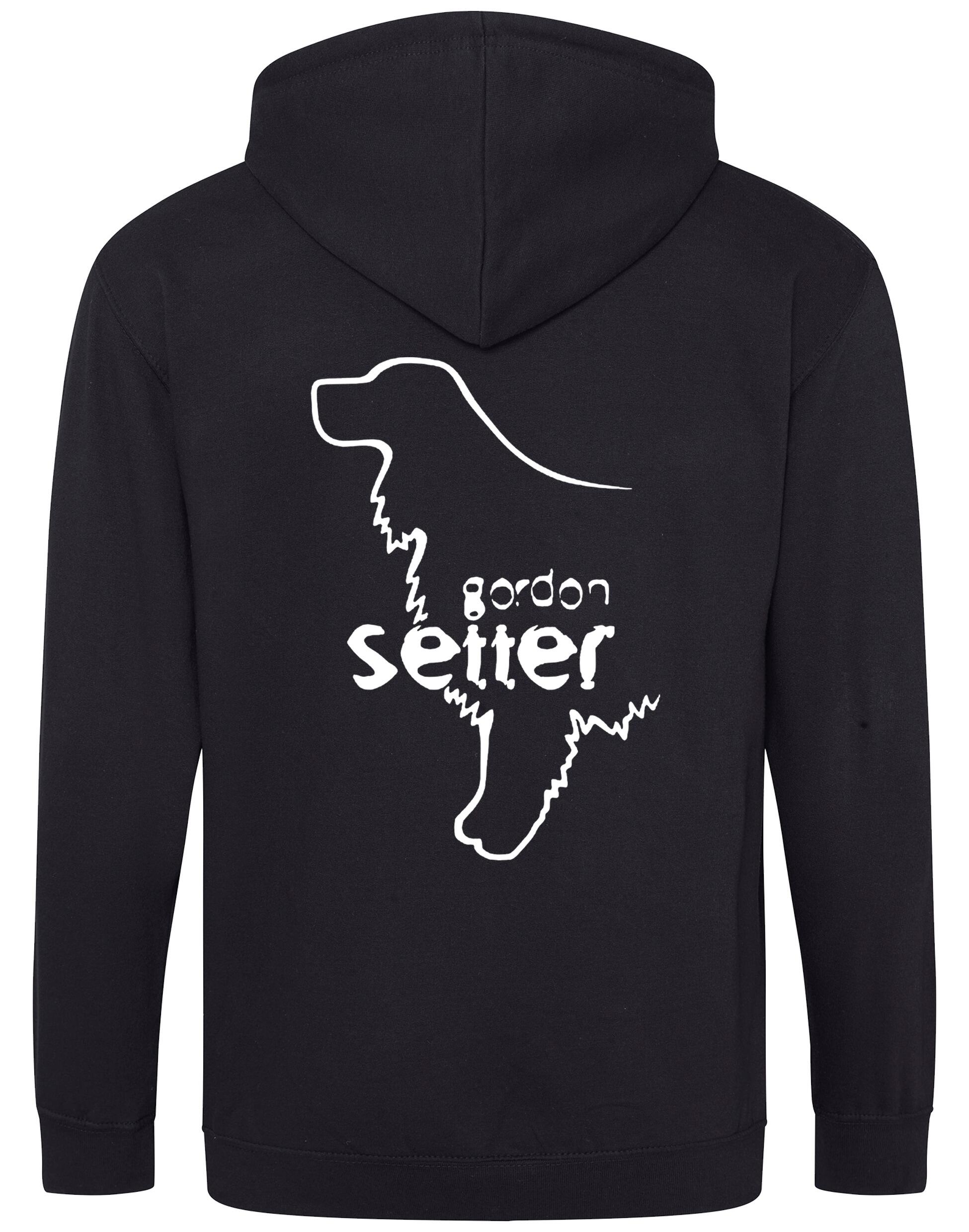 Zipped hoodie featuring exclusive Gordon Setter design, full-zip closure, brushed fleece interior, and practical front pockets for added warmth and style.
