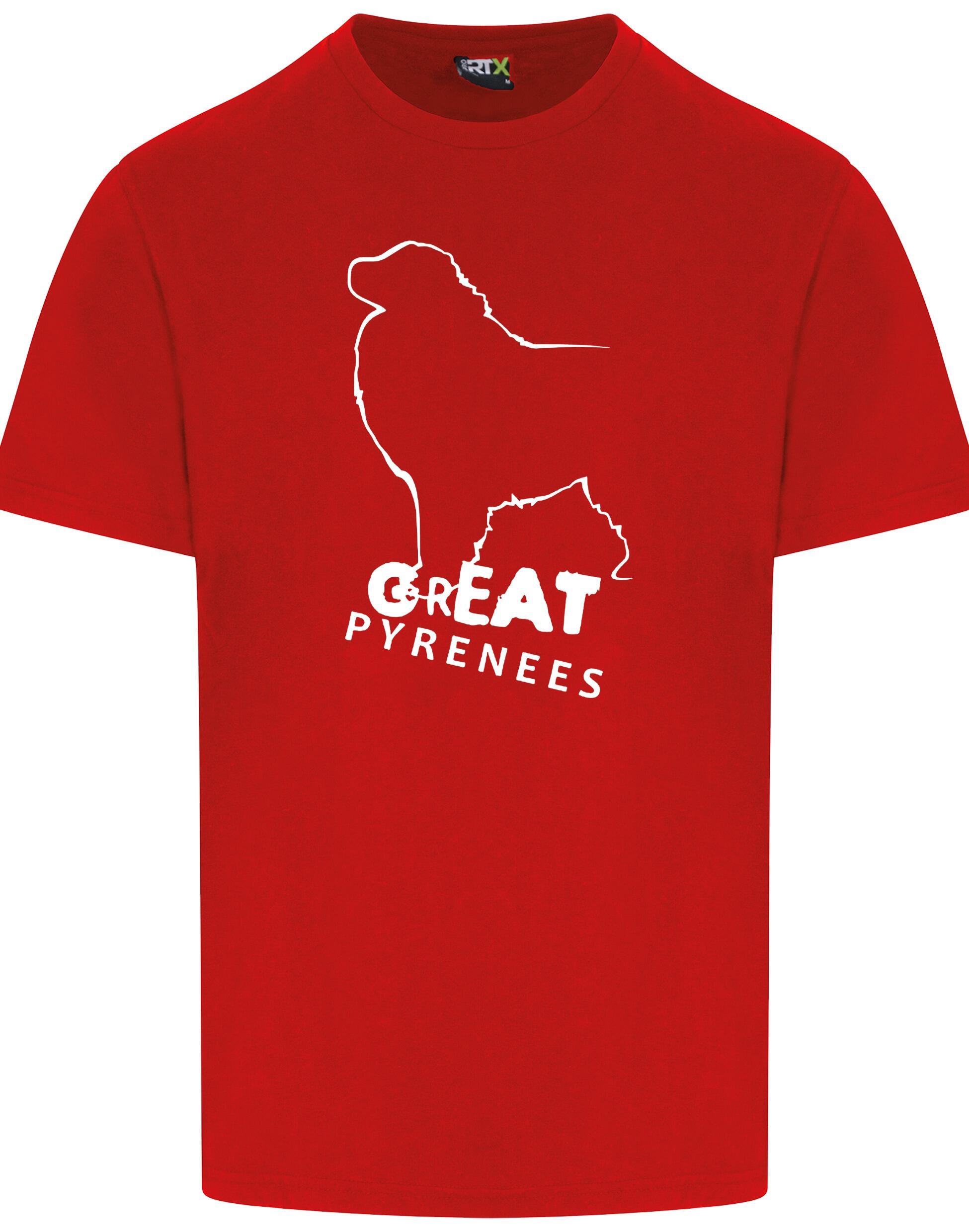 Unisex Roundneck T-shirt featuring a detailed Great Pyrenees design, crafted from breathable cotton with a relaxed fit for everyday comfort.