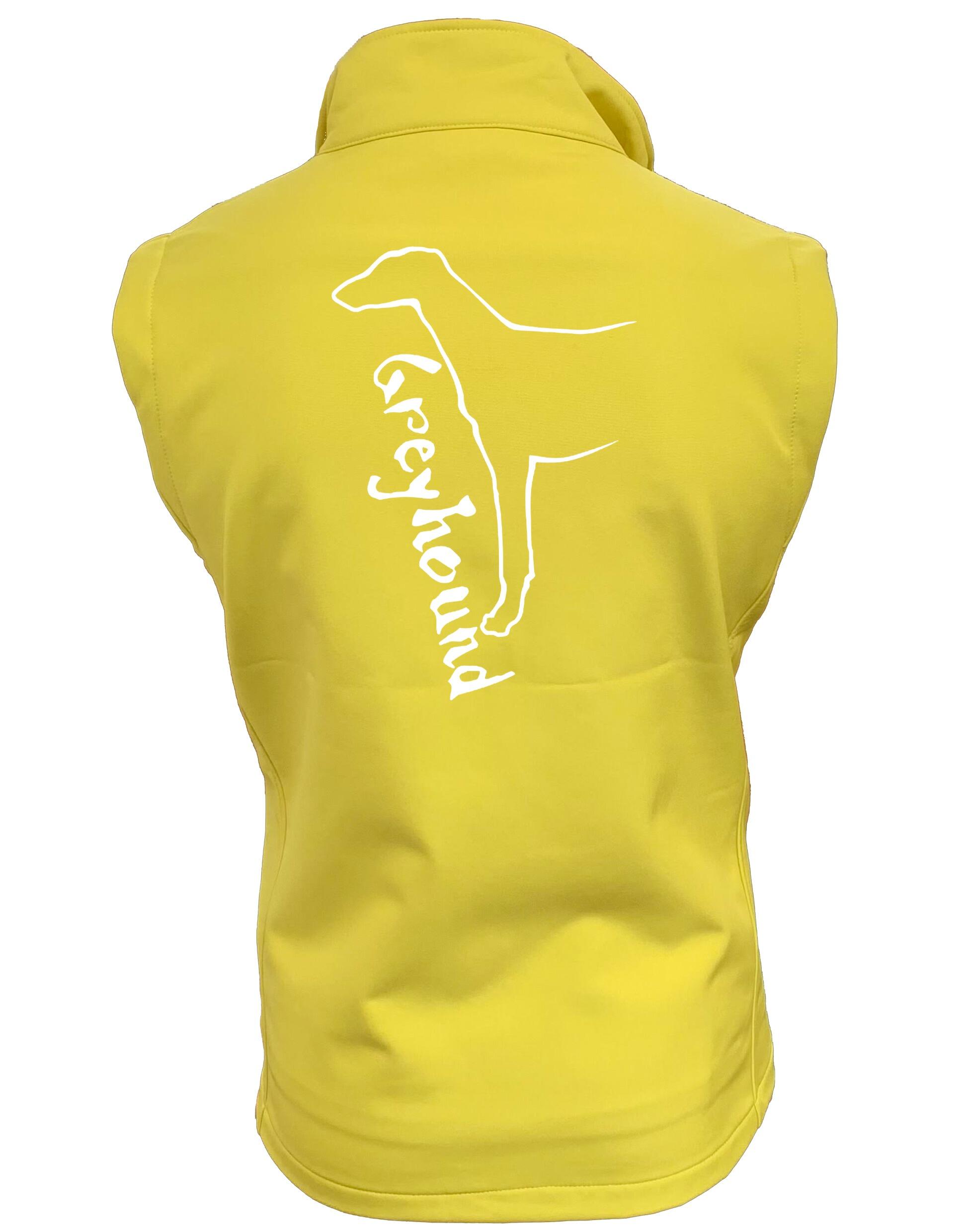 Women’s Softshell Gilet with a water-resistant finish, tailored fit, and exclusive Greyhound design, featuring customization options for a personalized touch.