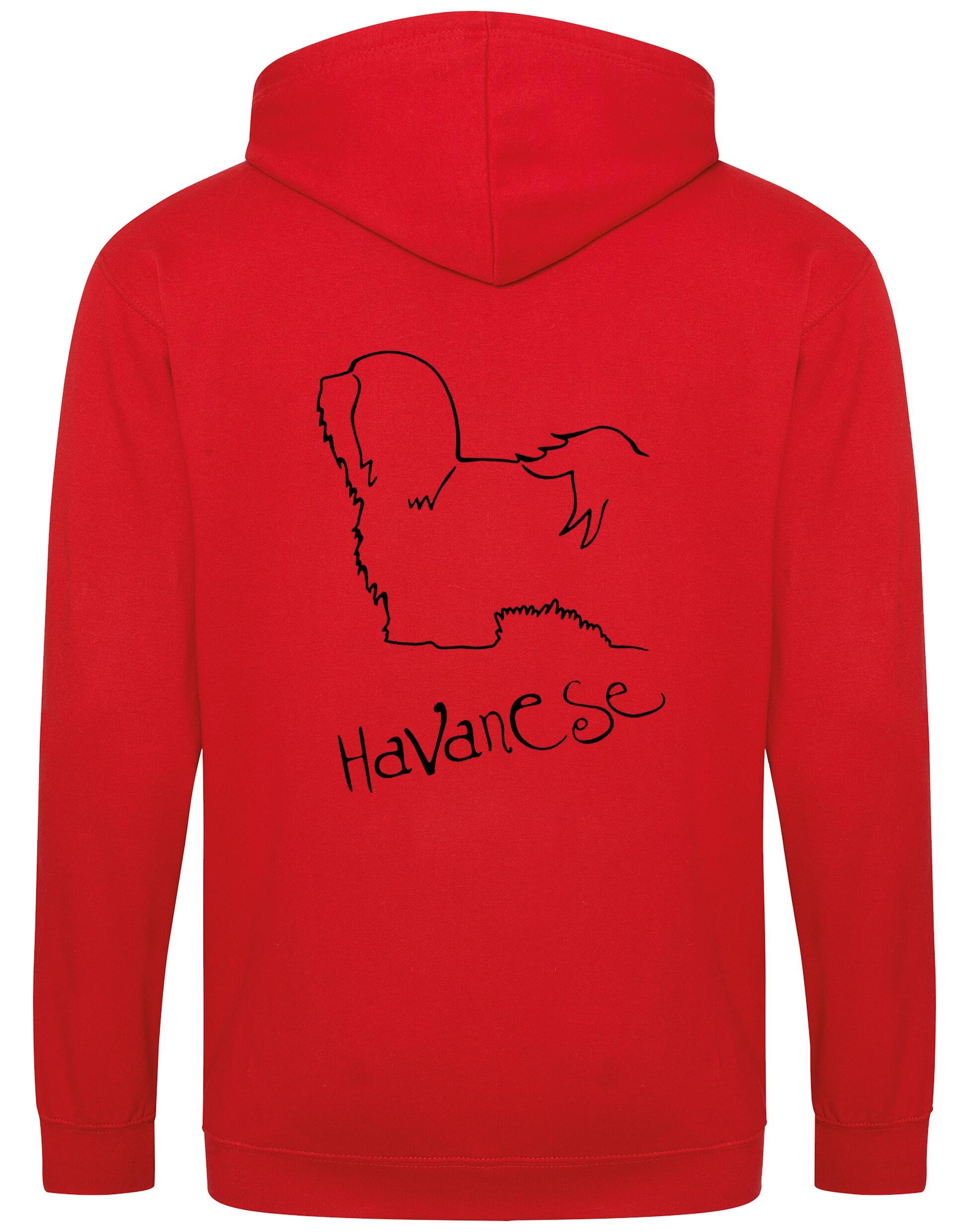 Havanese Zipped Hoodie – Cozy and stylish full-zip hoodie featuring exclusive Havanese artwork, perfect for breed enthusiasts.