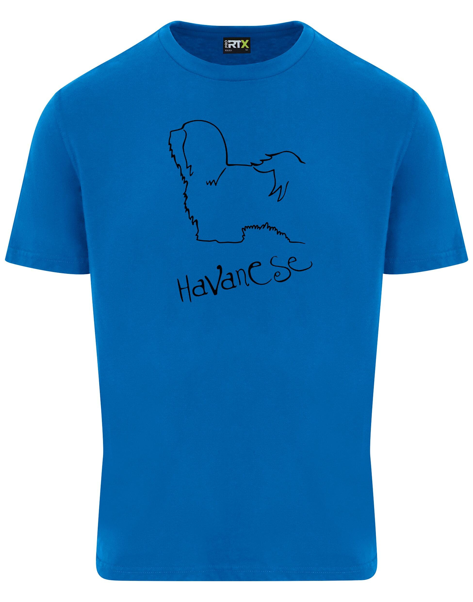 Unisex Roundneck T-shirt featuring a detailed Havanese graphic – stylish and comfortable apparel for Havanese lovers.