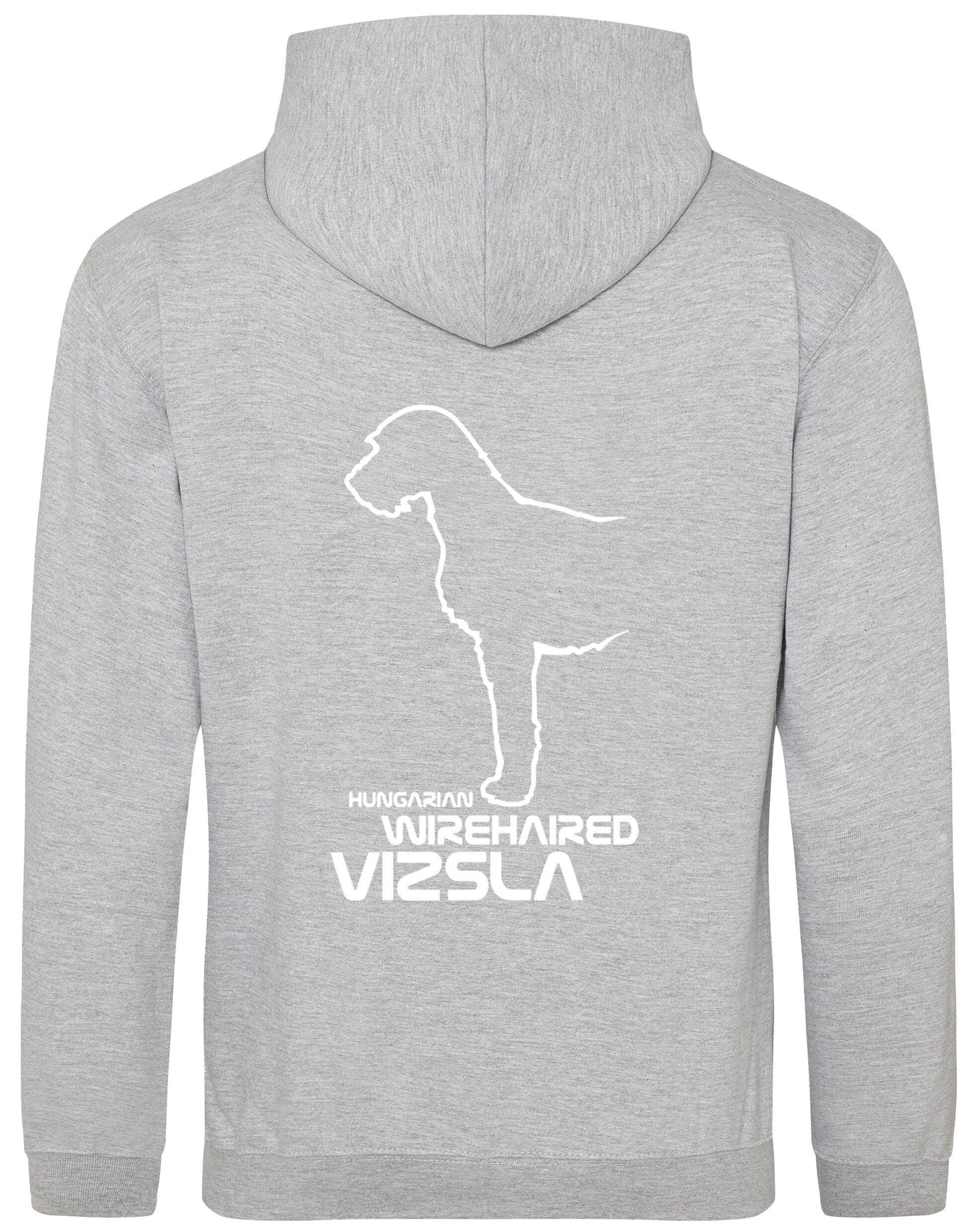Hungarian Wirehaired Vizsla Design Pullover Hoodie with exclusive artwork, cozy fleece lining, and customizable options for breed lovers.