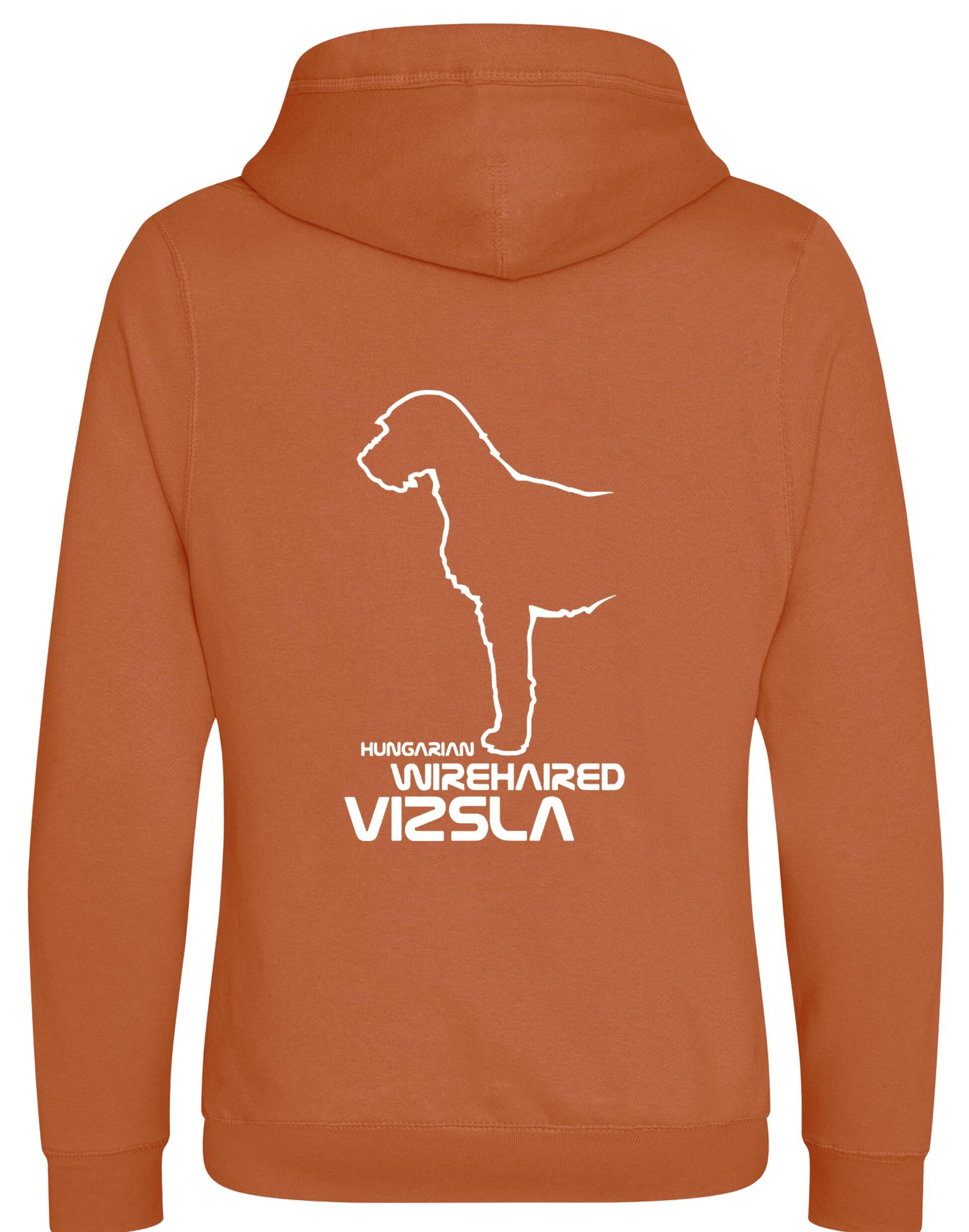 Hungarian Wirehaired Vizsla Crossneck Pullover Hoodie with exclusive breed graphic, modern design, and cozy brushed fleece fabric.