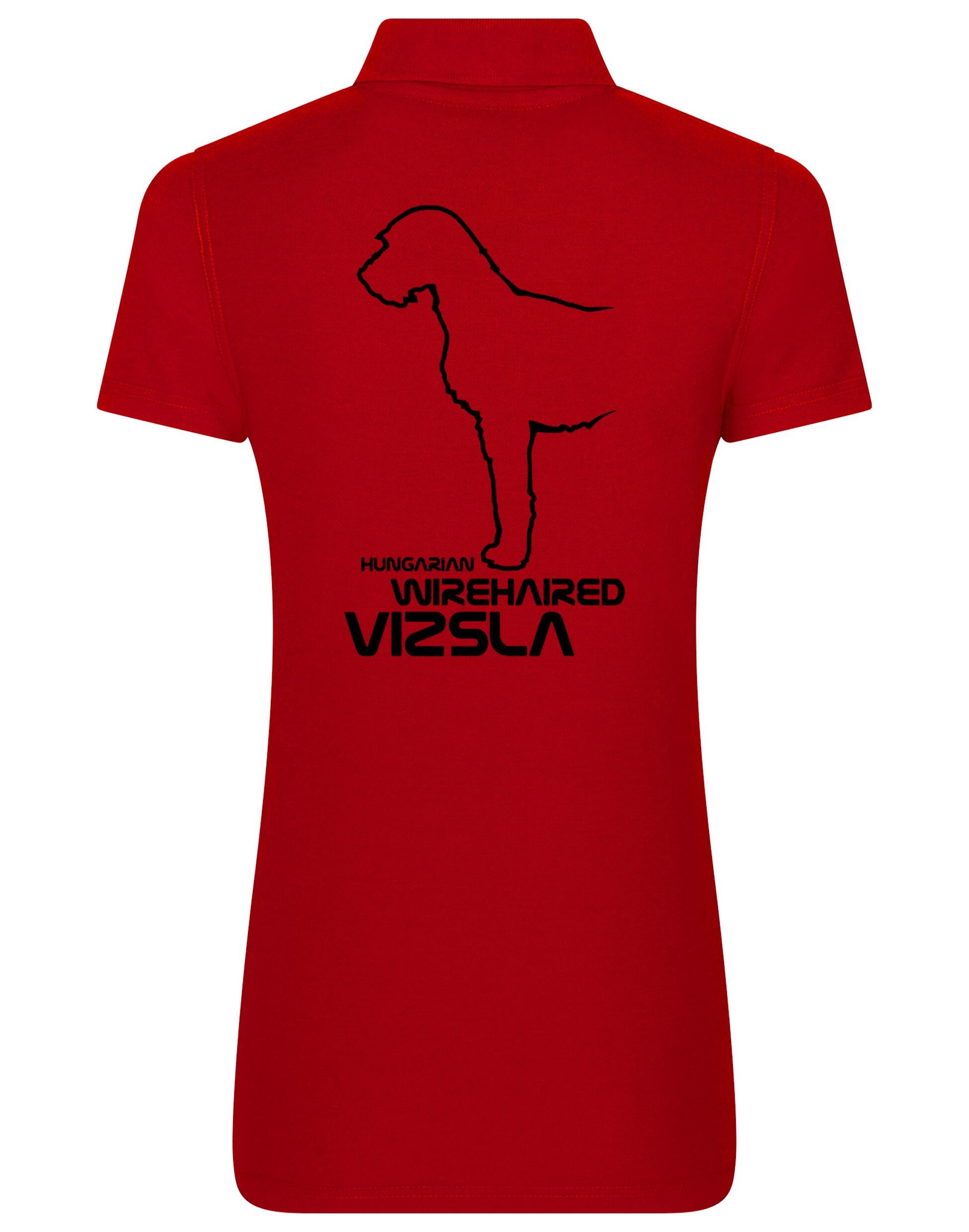 Hungarian Wirehaired Vizsla Women’s Cotton Polo featuring an exclusive breed design with a breathable, lightweight fabric.