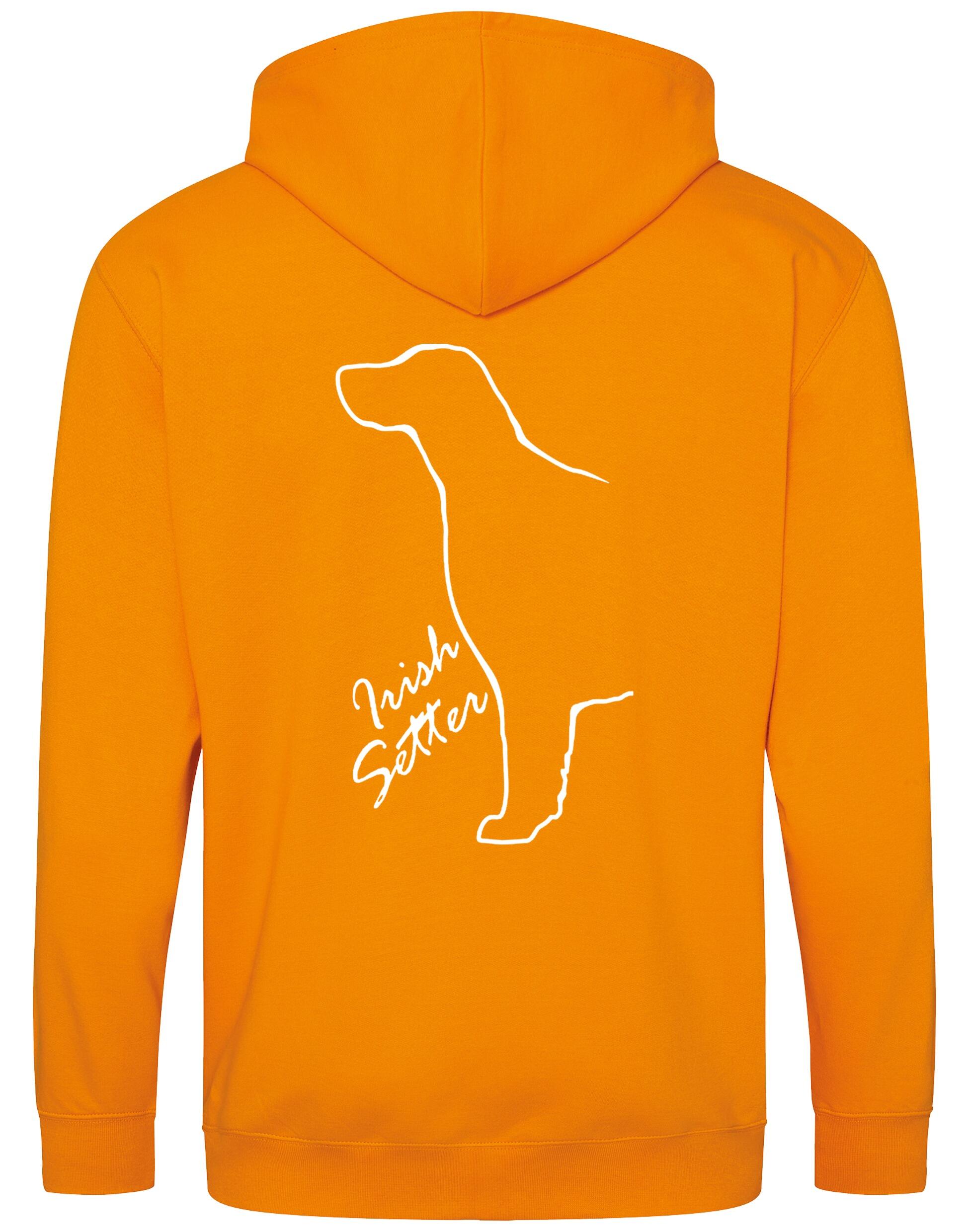 Irish Setter Zipped Hoodie featuring exclusive breed artwork, soft fleece interior, and customizable options for comfort and style.