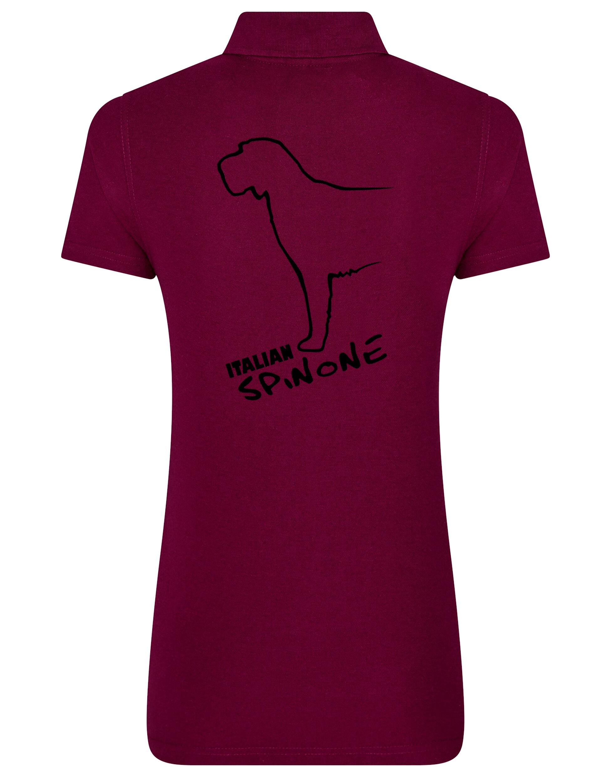 Women’s Cotton Polo featuring Italian Spinone design with exclusive breed artwork, breathable cotton fabric, and a flattering feminine fit for casual comfort and style.