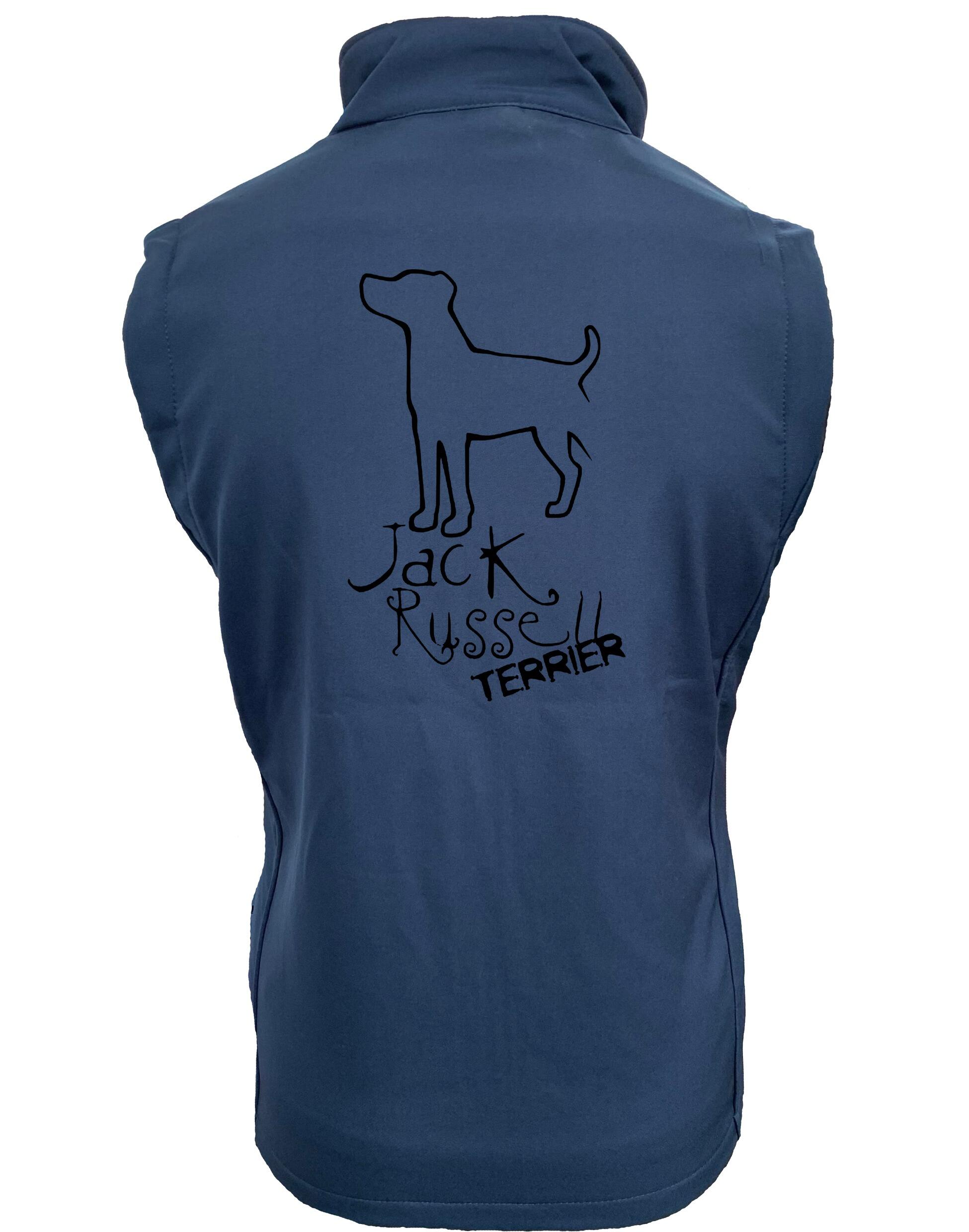 Jack Russell Terrier Women’s Softshell Gilet with exclusive breed artwork, personalization options, and water-resistant fabric for stylish outdoor comfort.