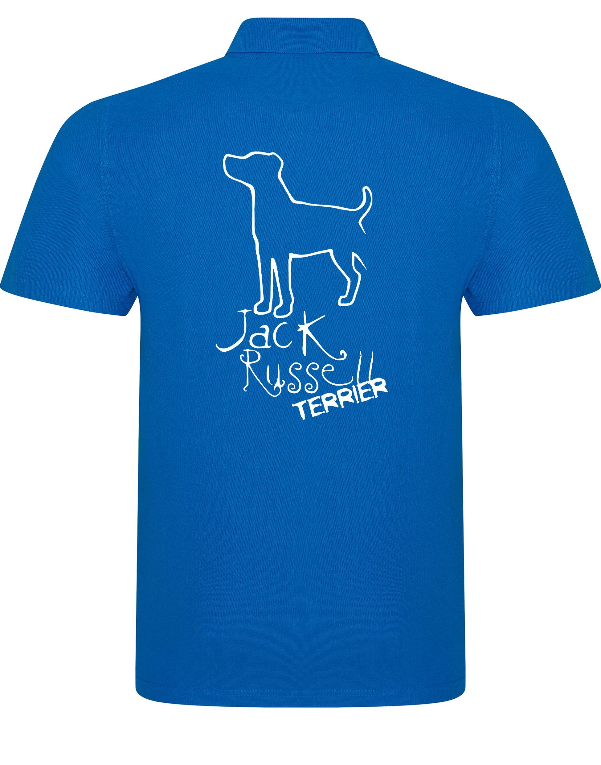 Unisex Cotton Polo featuring a vibrant Jack Russell Terrier design, crafted with breathable cotton fabric and relaxed for versatile all-day comfort.
