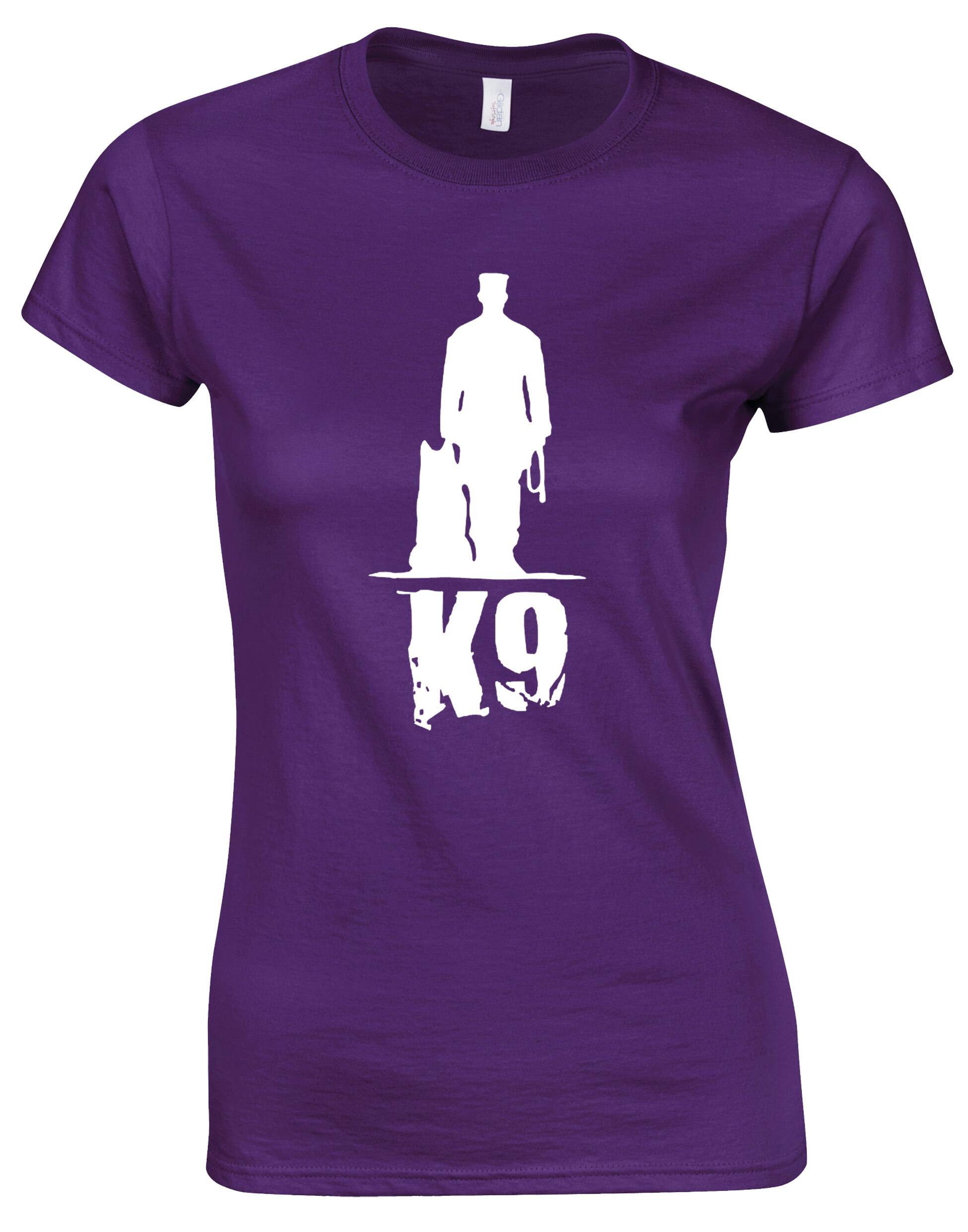 K9 Female Roundneck T-shirt featuring exclusive dog-inspired artwork, crafted from soft breathable cotton with a flattering feminine fit.