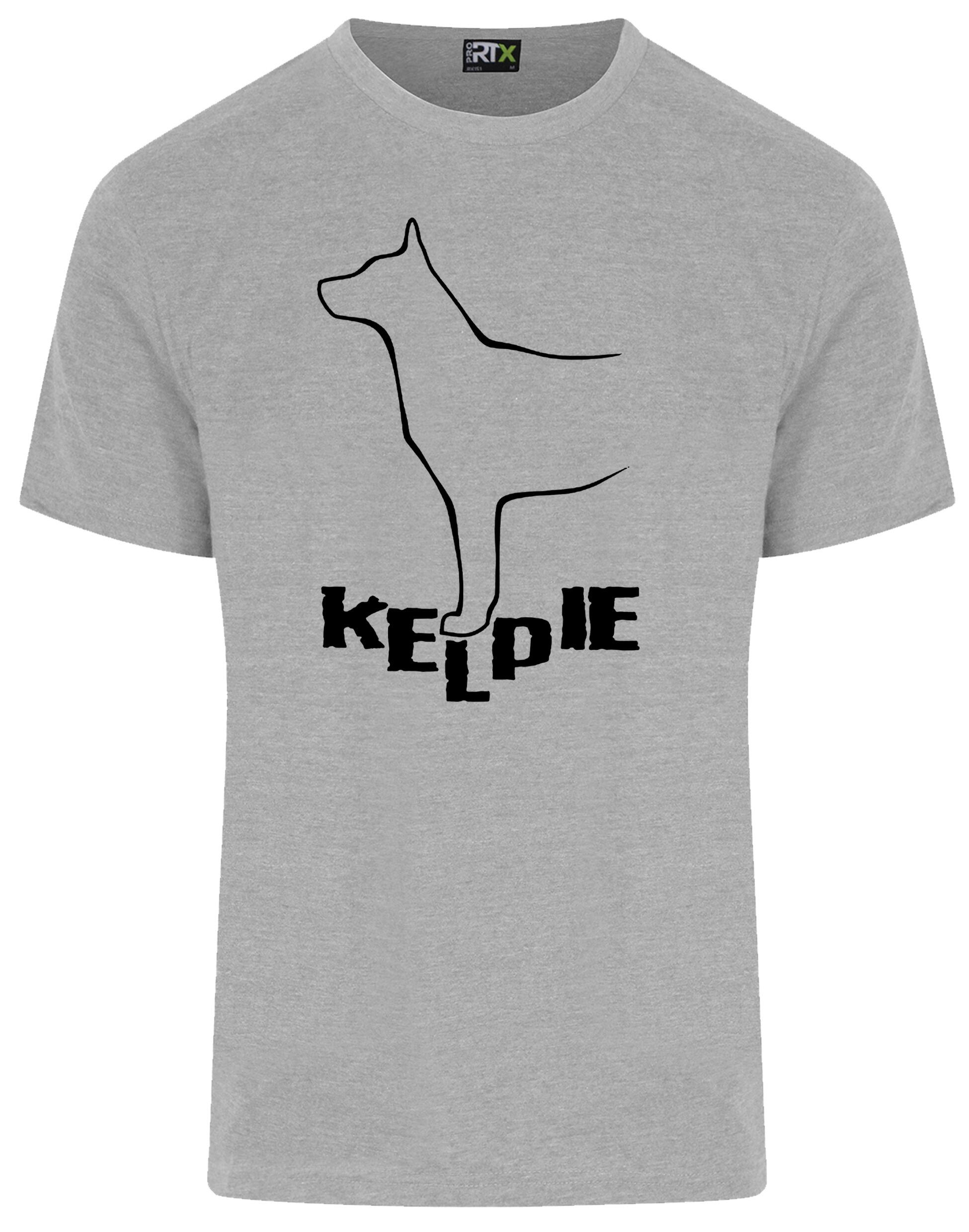 Kelpi Unisex Roundneck T-shirt featuring exclusive breed-inspired artwork, premium cotton fabric, and a relaxed fit for all-day comfort and versatile style.