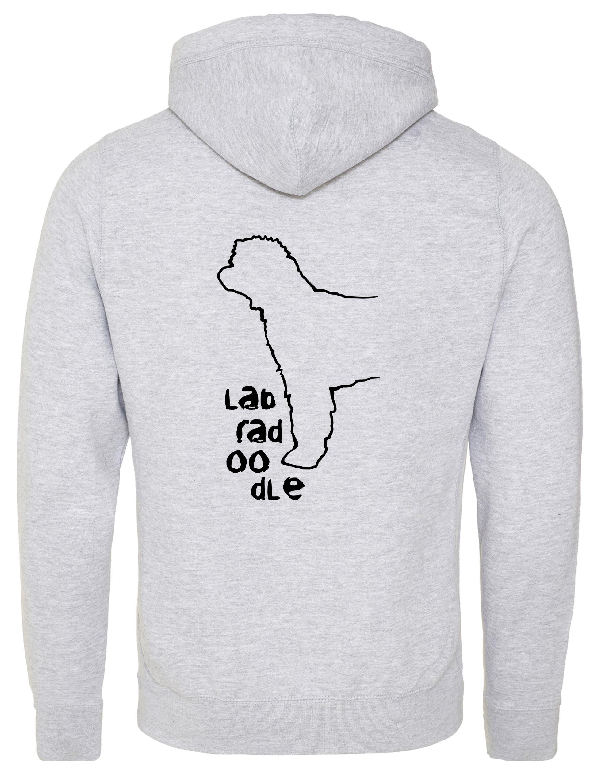 Labradoodle Crossneck Pullover Hoodie with exclusive breed artwork, cozy brushed fleece, and practical kangaroo pocket.