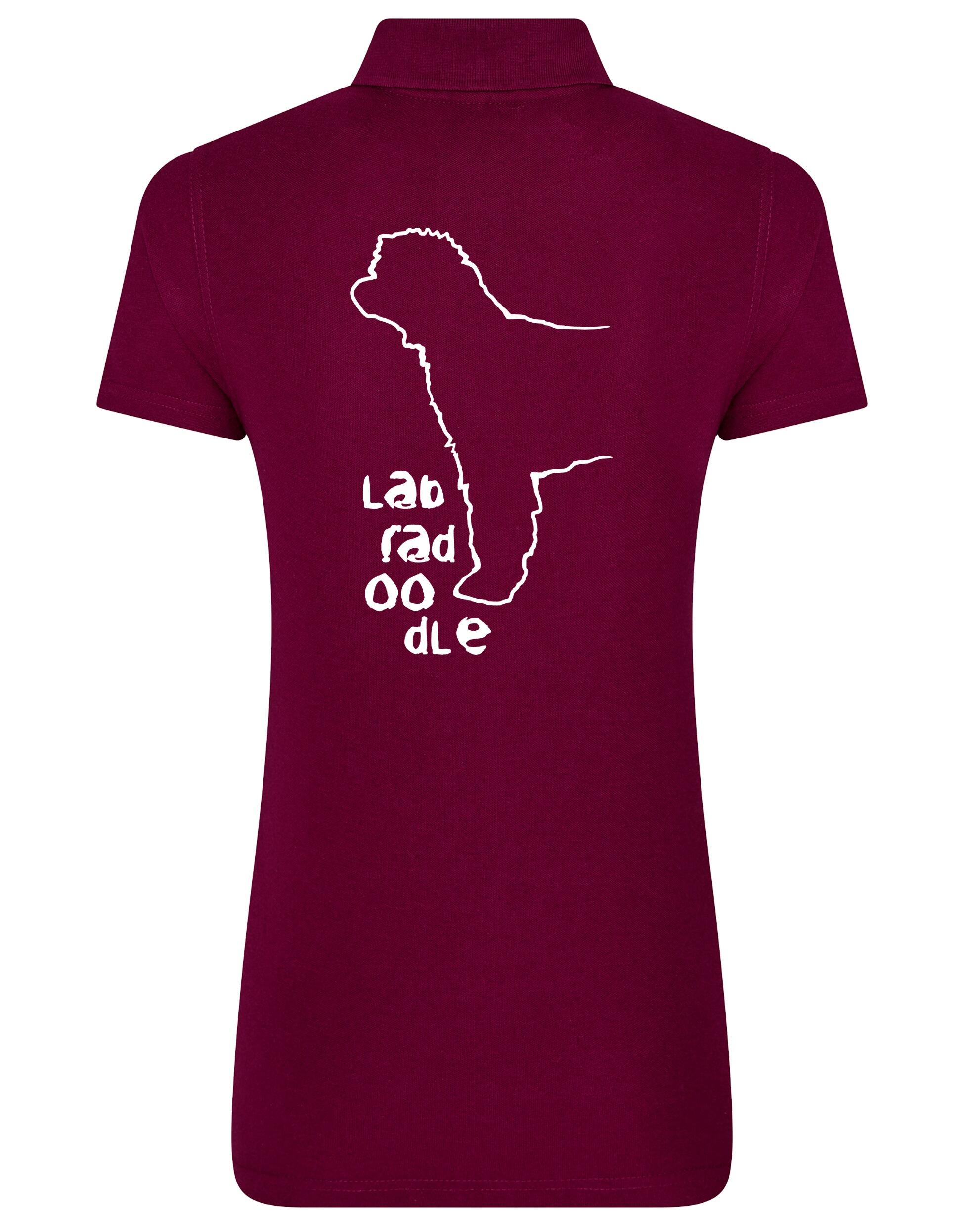 Women’s Cotton Polo featuring an exclusive Labradoodle design on the back, crafted from breathable fabric for all-day comfort.