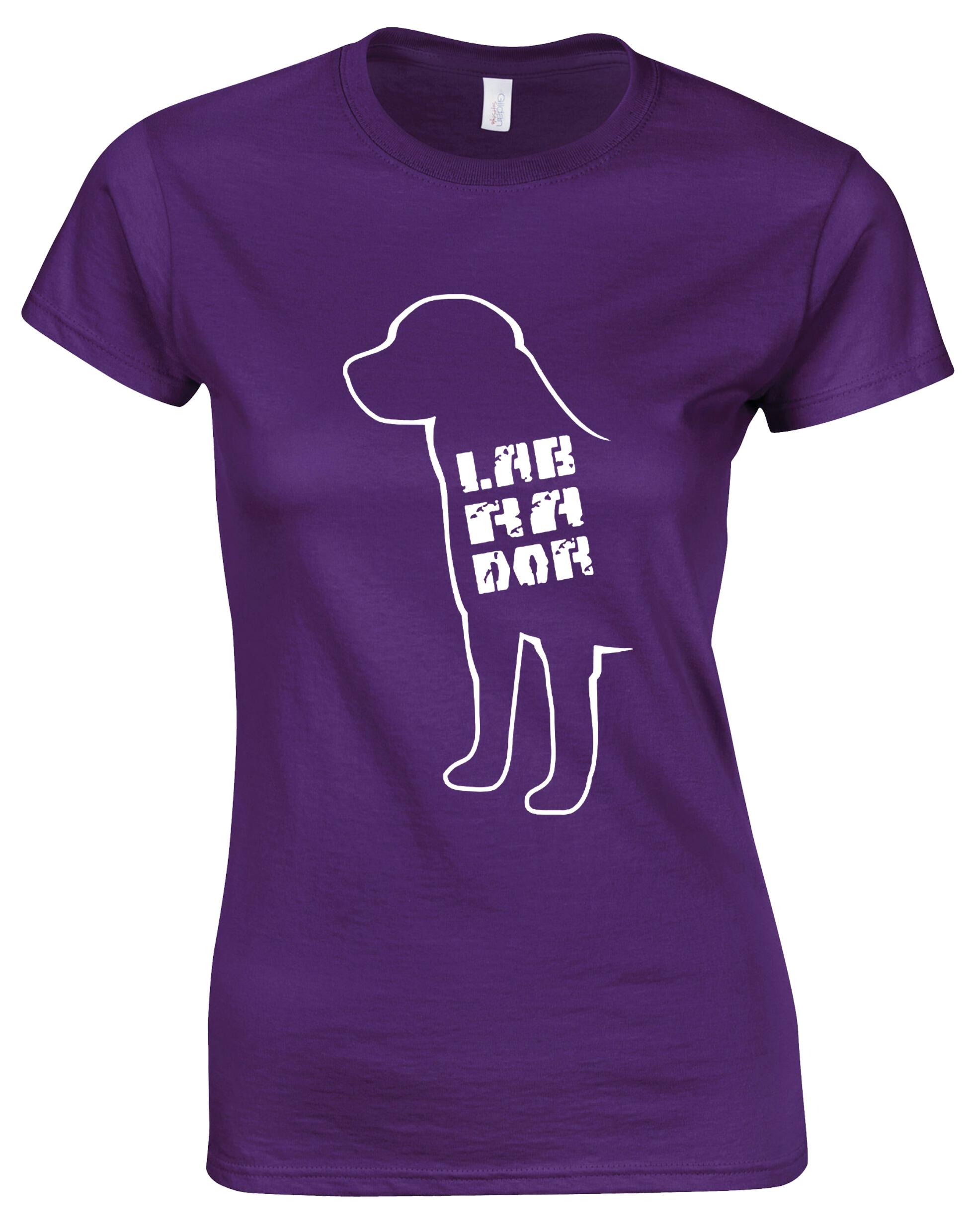 Female roundneck T-shirt featuring exclusive Labrador breed artwork, offering a stylish and comfortable way to showcase your Labrador pride.