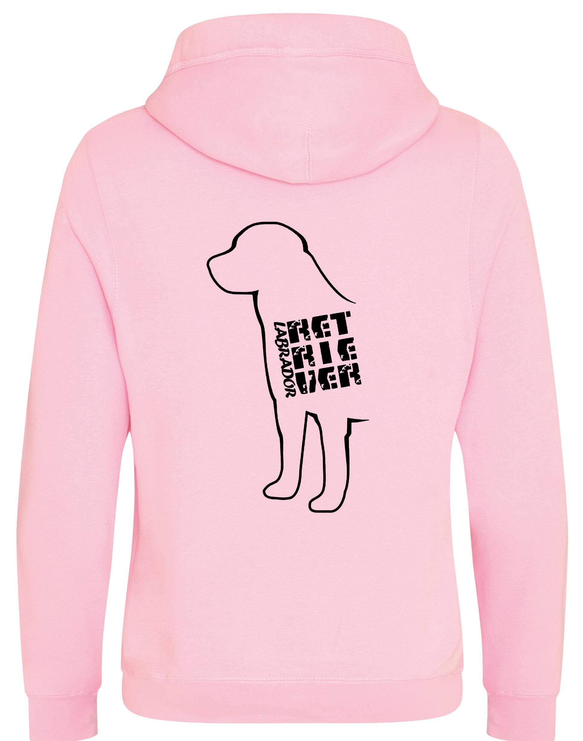 Unisex crossneck pullover hoodie featuring exclusive Labrador Retriever artwork on the back, crafted from heavy-blend fabric with a brushed fleece interior and practical kangaroo pocket.